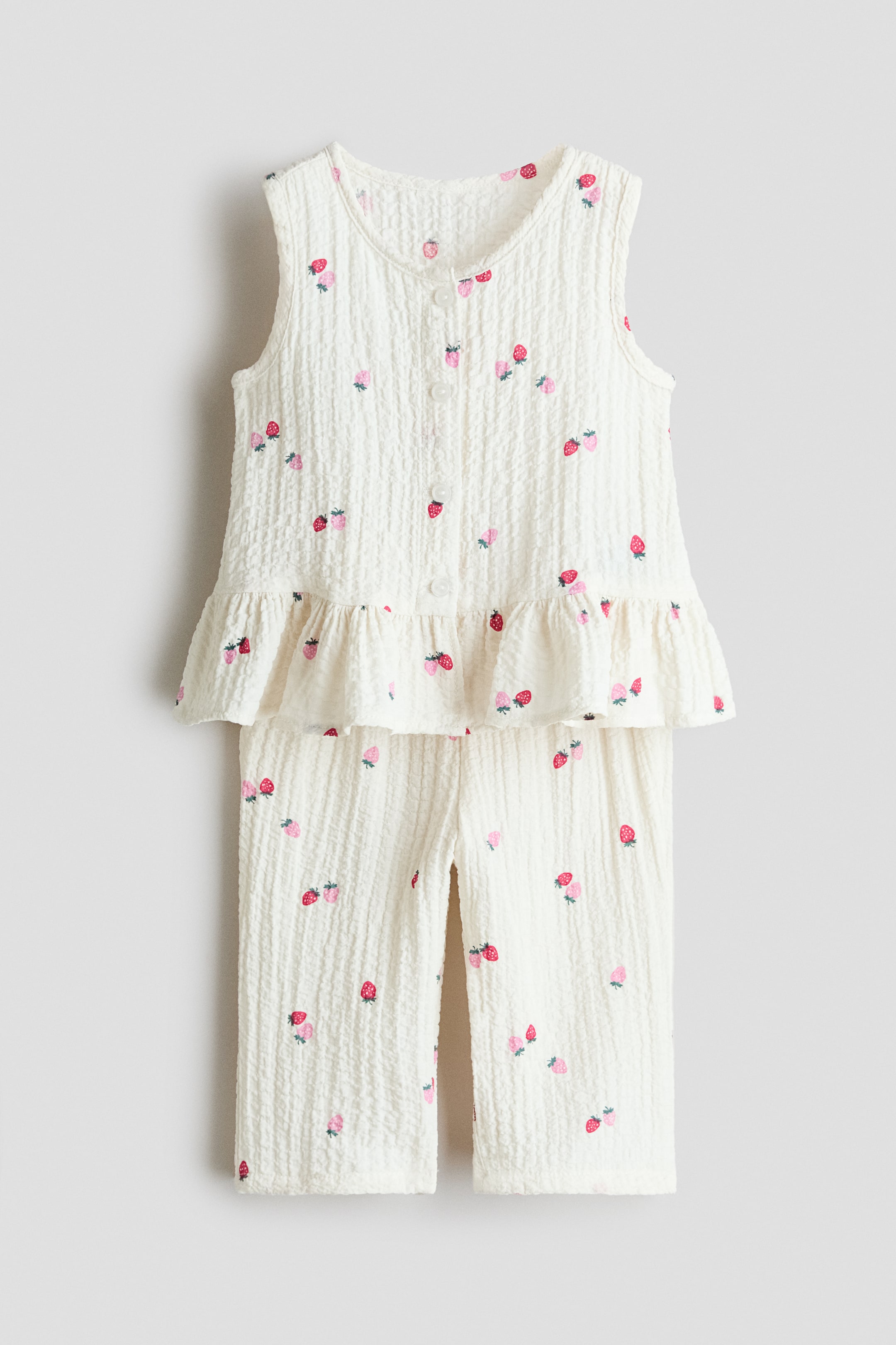 Visa större bild: 2-piece seersucker set - Vit/Jordgubbar - BARN | H&M SE 1