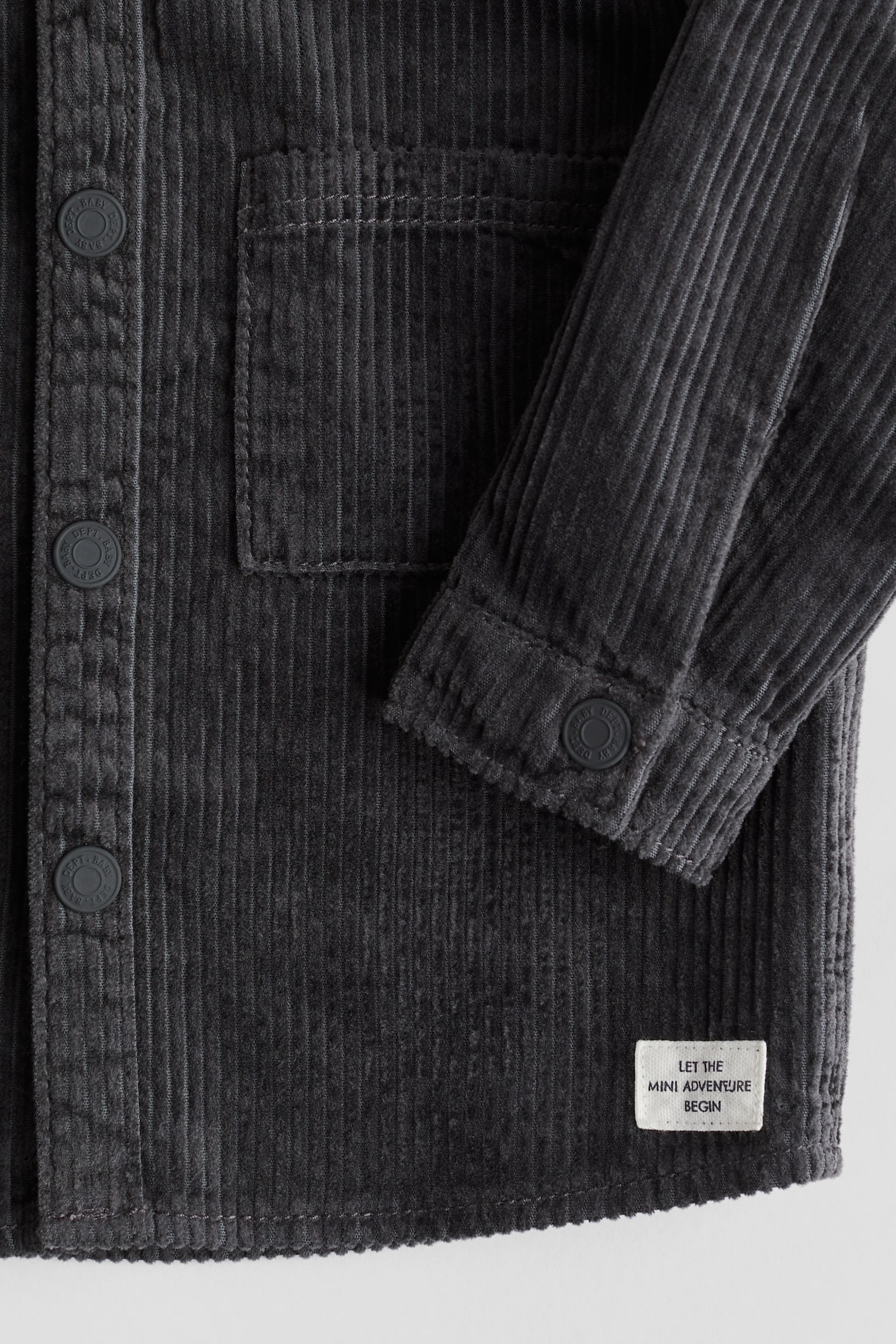 Cotton corduroy shirt - Dark grey/Green - 2