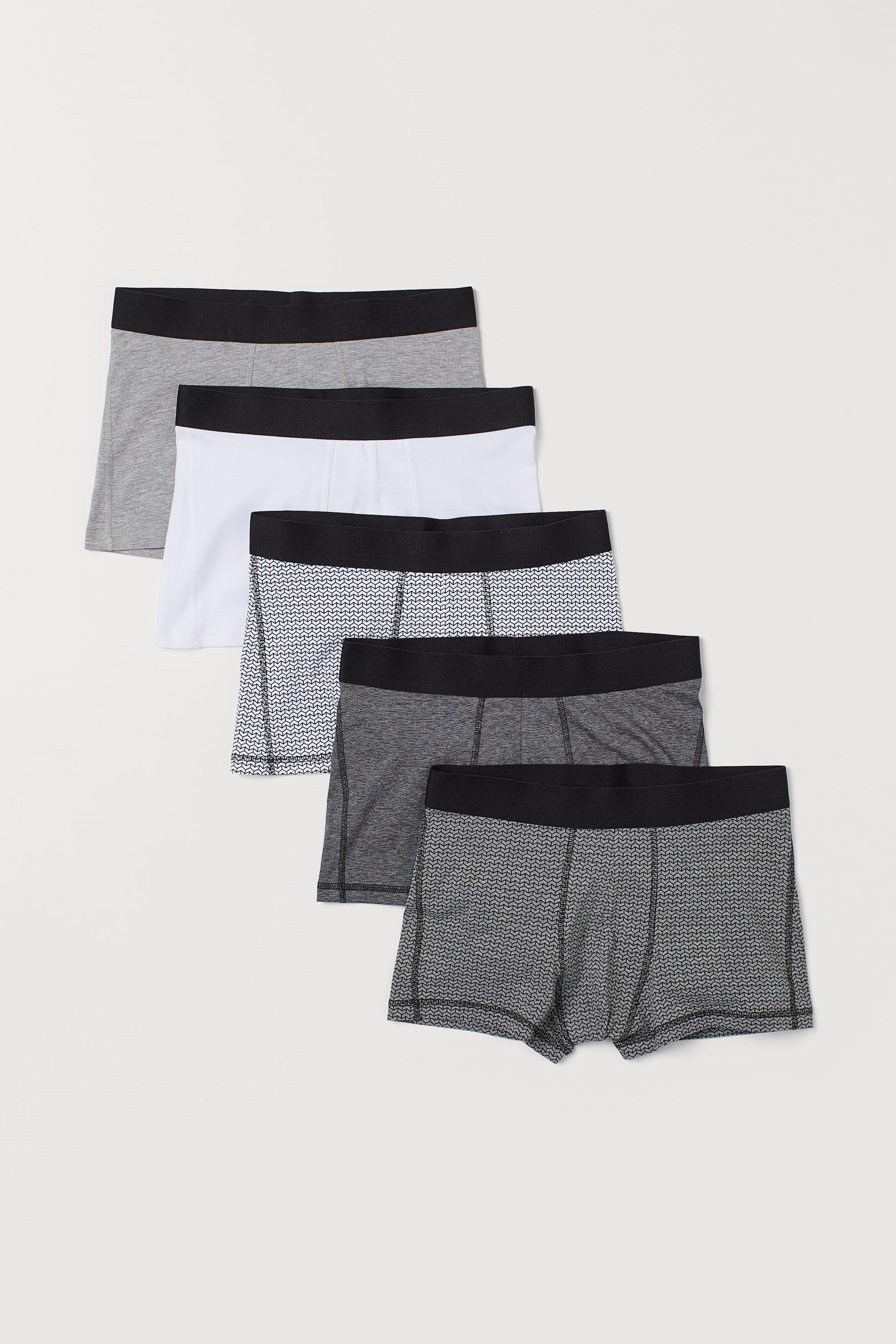 Agrandir l'image: Lot de 5 boxers courts en coton - Gris/motif - HOMME | H&M FR 1
