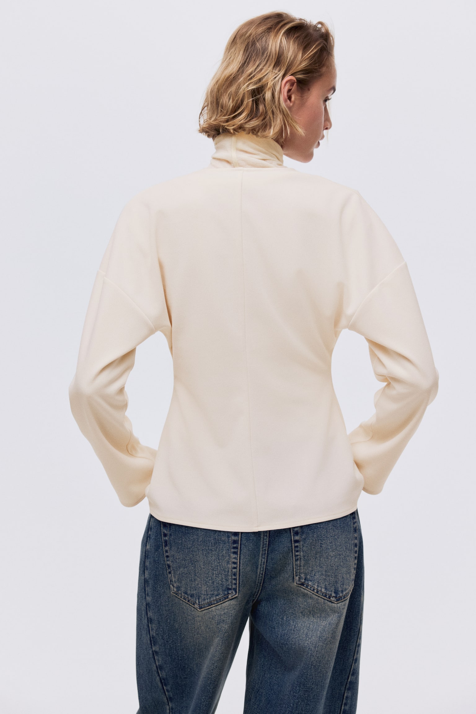 Áo cài khuy phía trước - Màu kem/Màu nâu/Màu đỏ rượu/Màu đen/Màu kem - 7