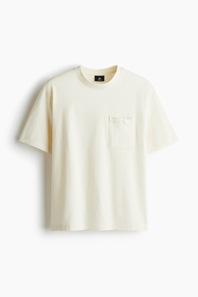 Loose Fit Washed T-shirt - White - 1