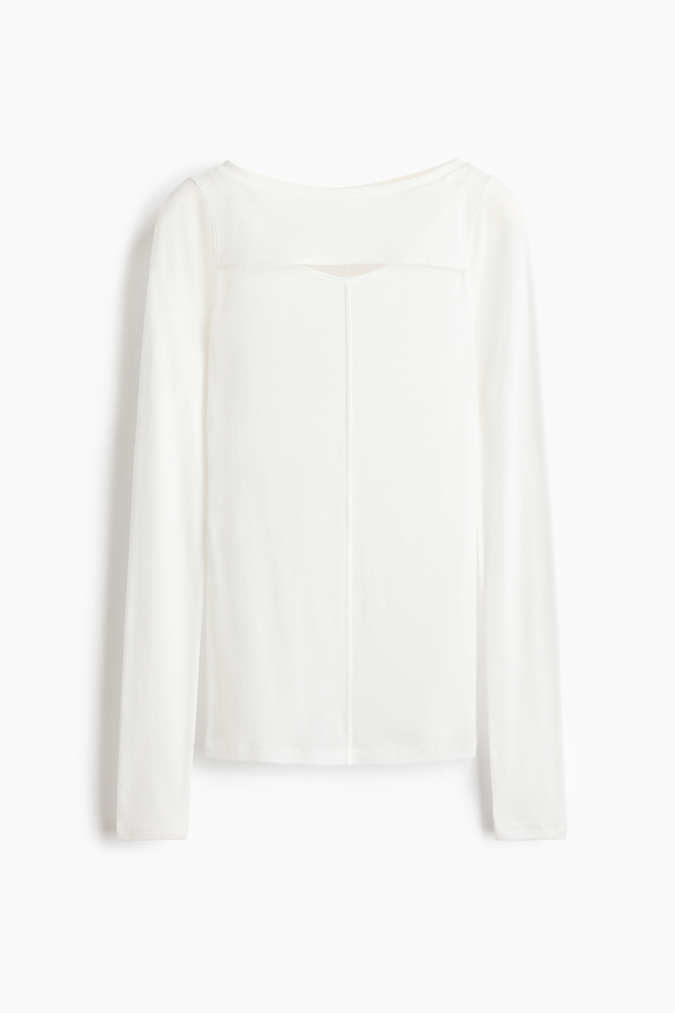Cut-out pima cotton top - Ιβουάρ/Μαύρο