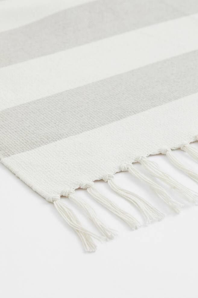 Striped cotton rug - Light grey/Striped - 2