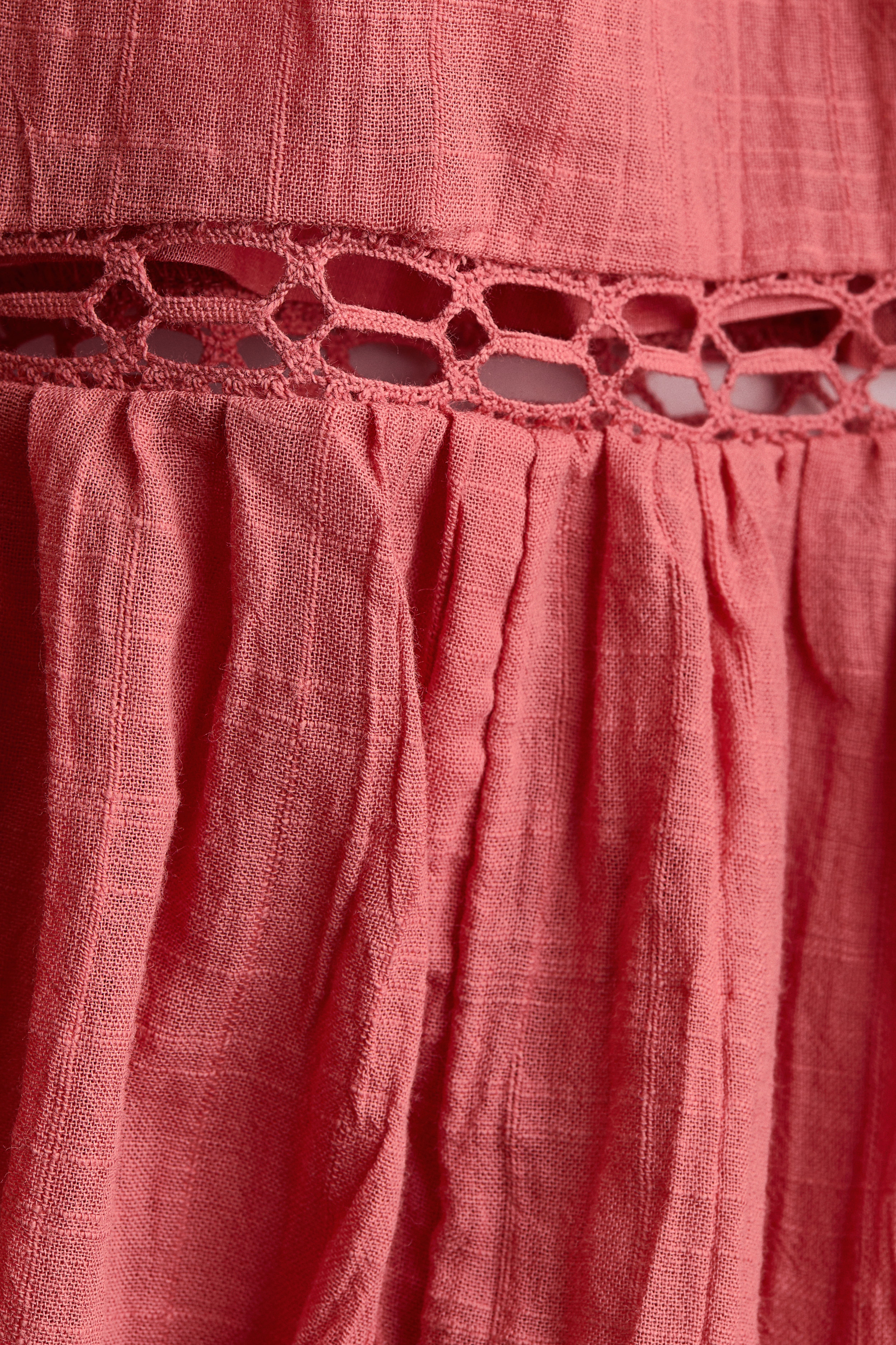 Lace-Inset Cotton Skirt