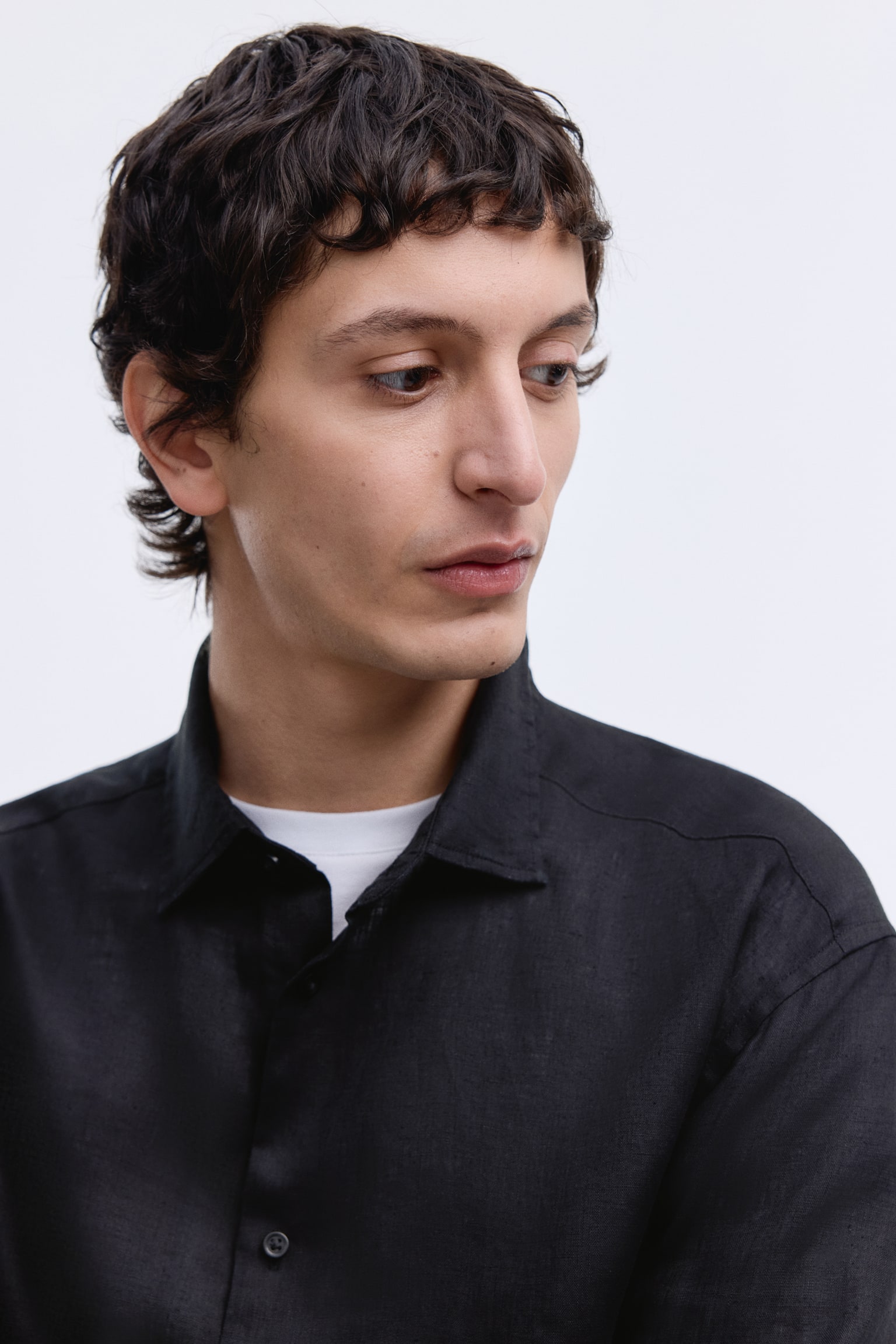 Slim Fit Linen shirt - Black/White/Light blue/Sage green - 7