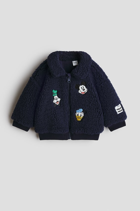 Детские куртки H&M Teddy Fleece Jacket with Embroidered Details