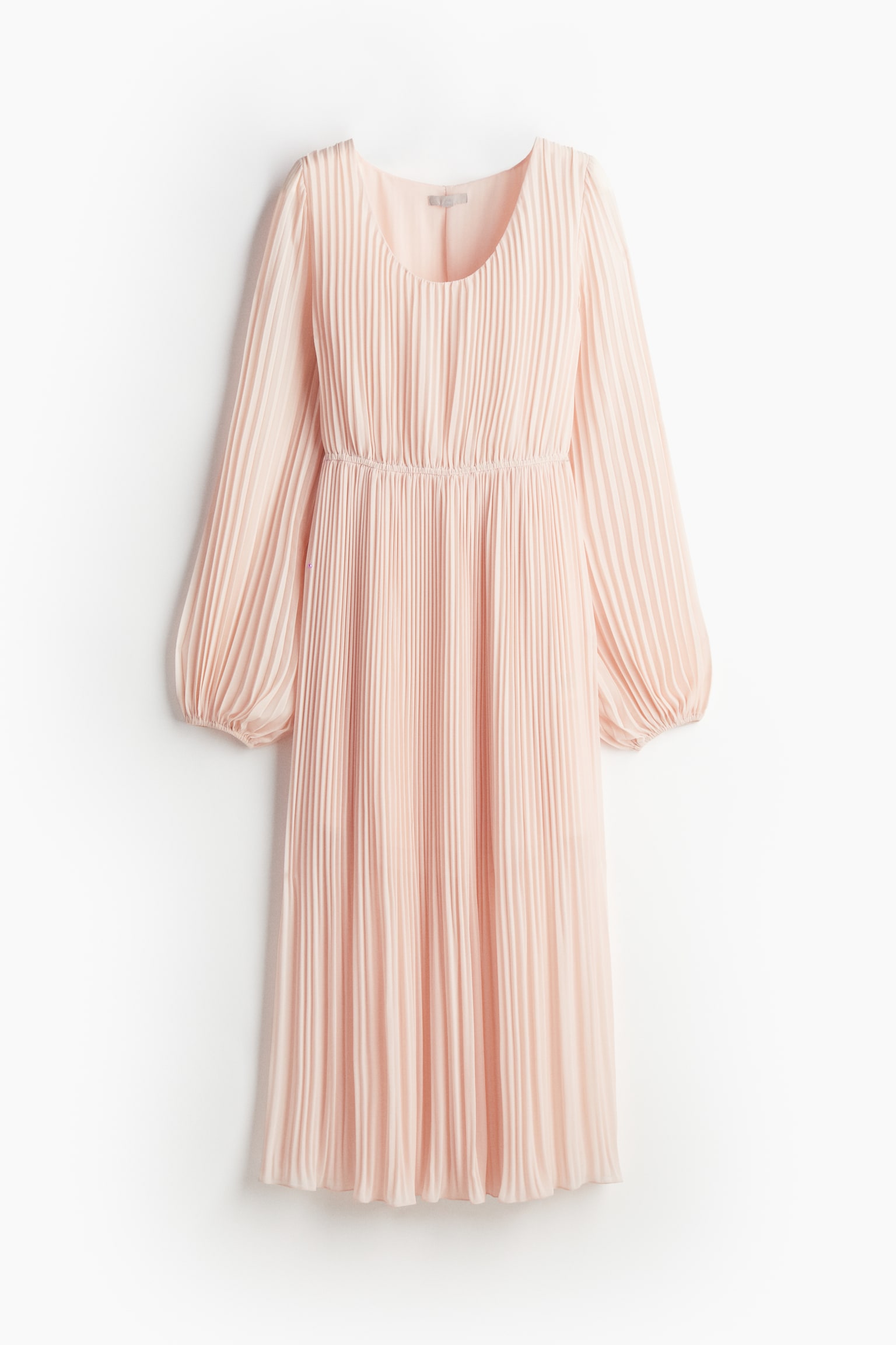 Pleated chiffon dress - Powder pink/Green - 2