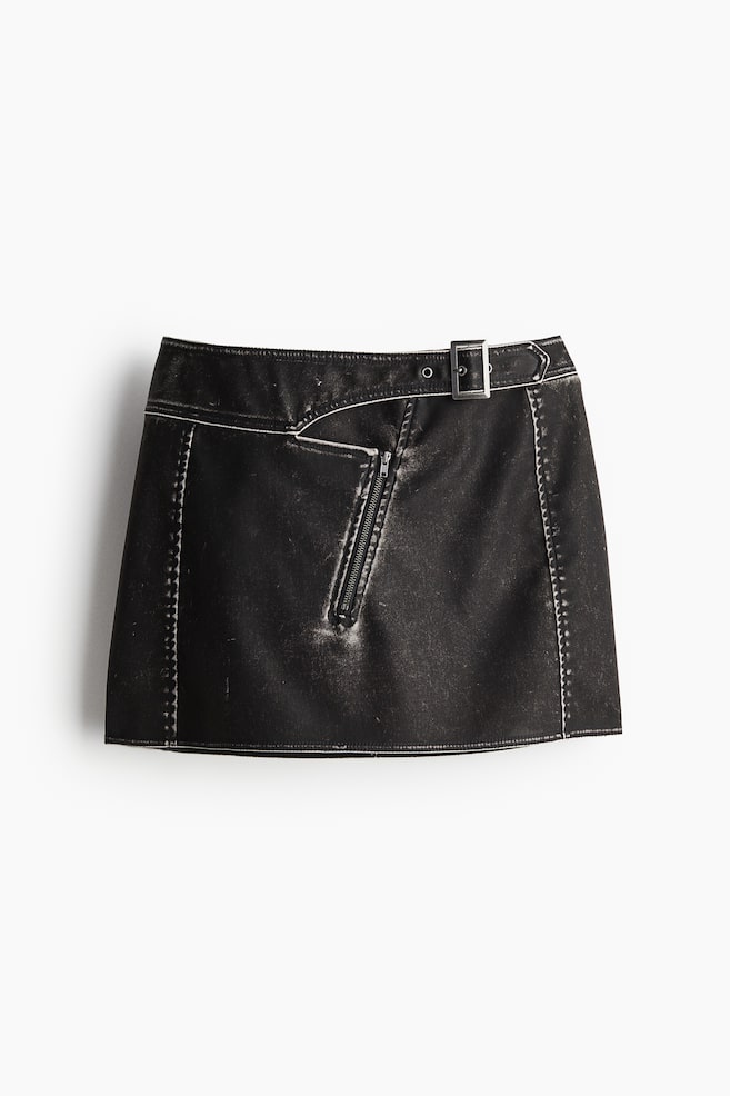 Buckle-detail mini skirt - Dark grey - 1