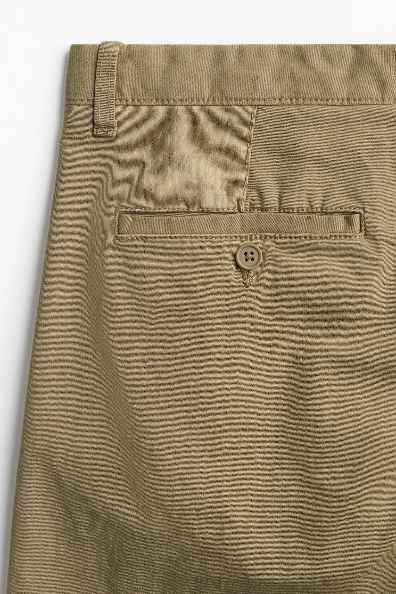 Regular Fit Cropped cotton chinos - Khaki green/White - 5