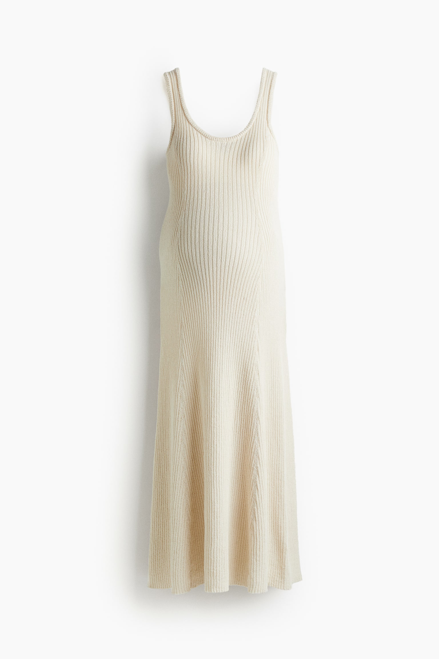 MAMA Long rib-knit dress - Light beige - 1