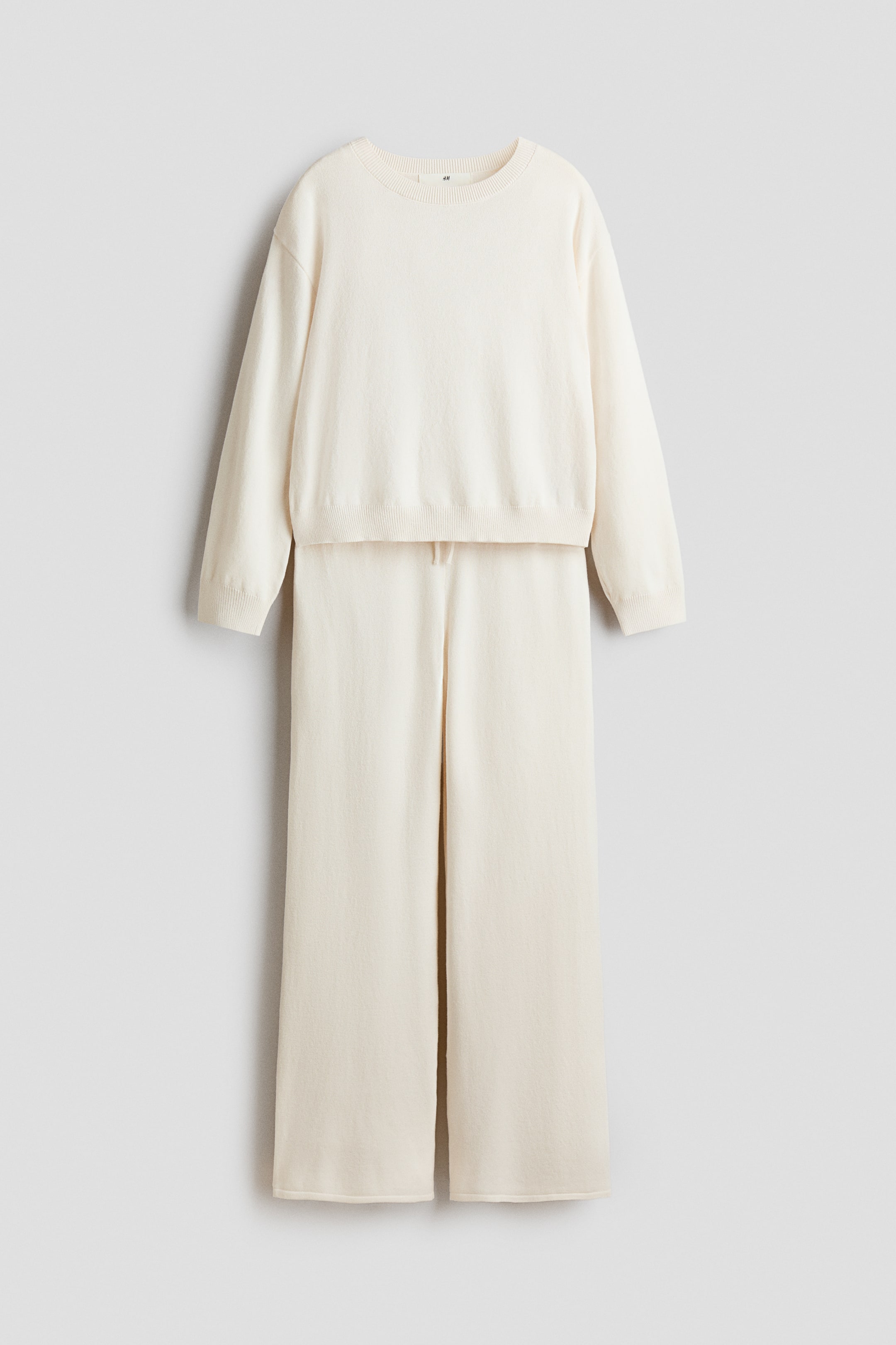 Ampliar la imagen: Conjunto de 2 piezas en tejido fino - Crema - Kids | H&M MX 1