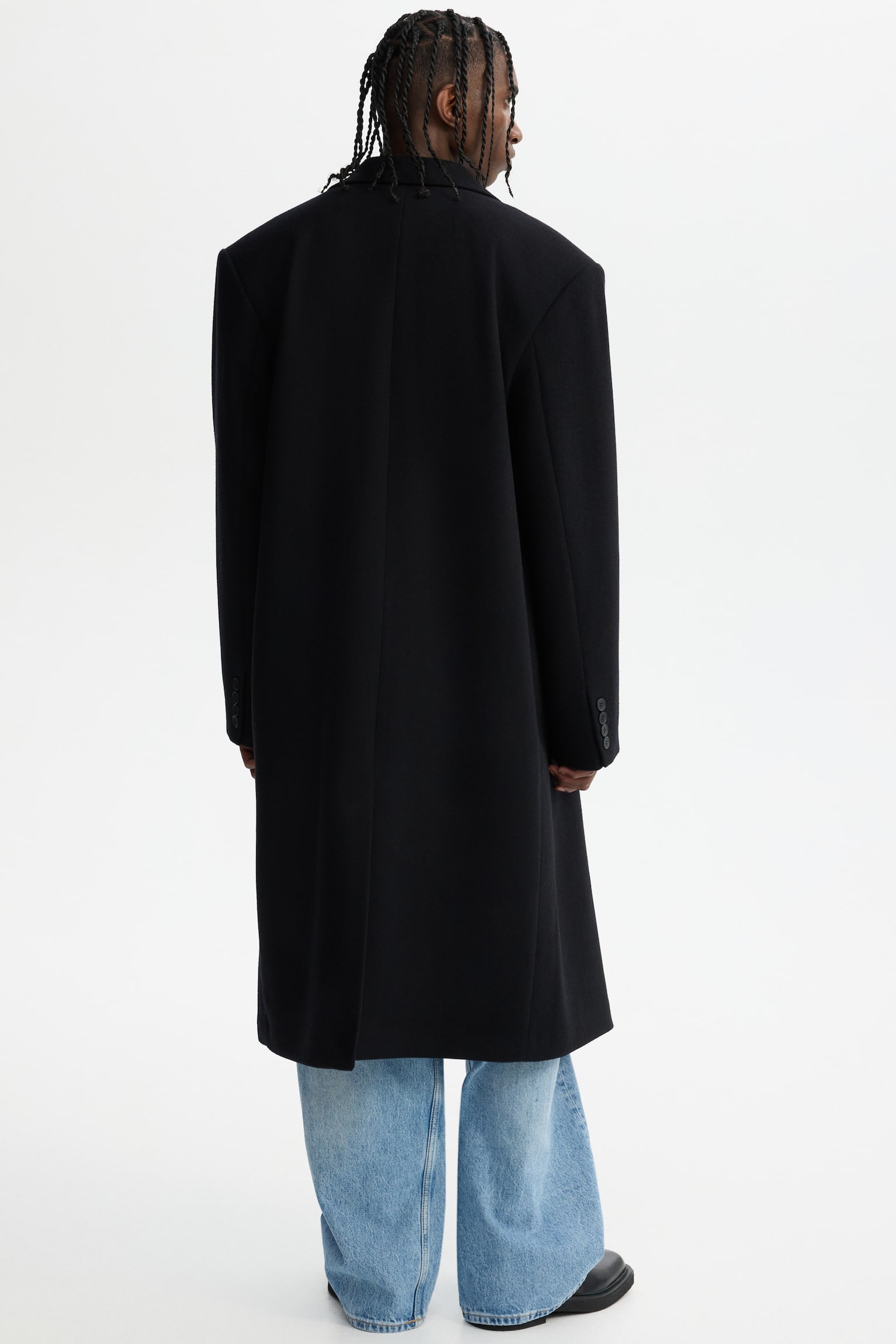 Wool-blend coat - Black - 3