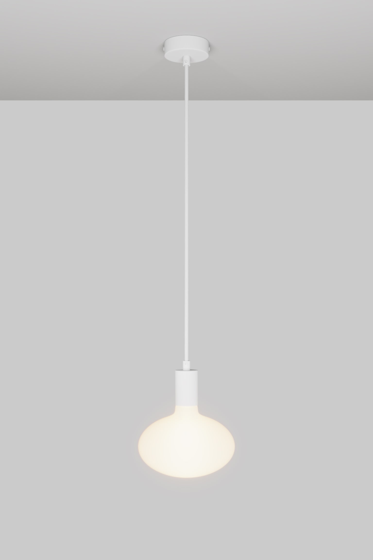 Làmpara Colgante De Metal Con Bombilla Xl - Blanco/Plata/Negro - 1