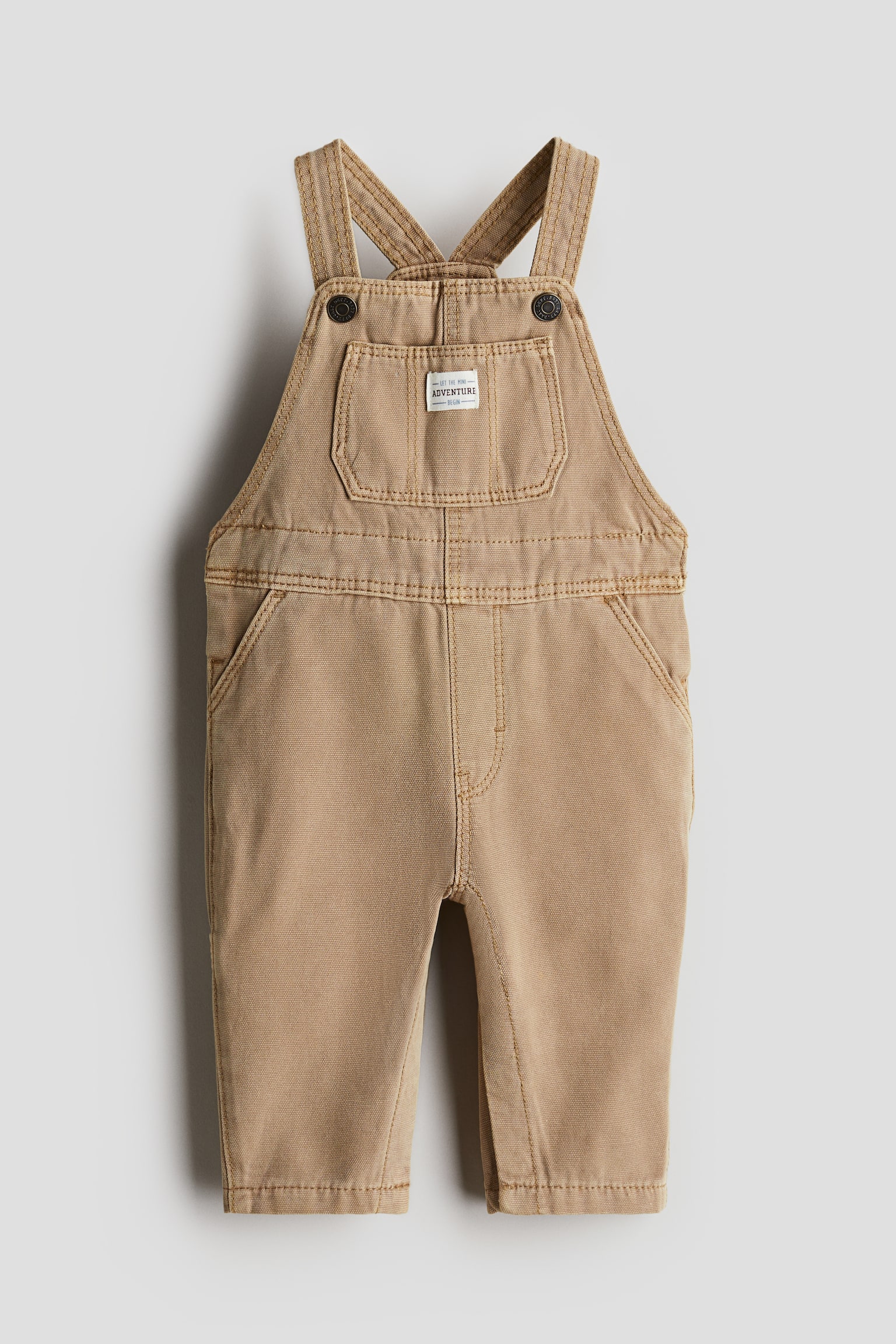 Cotton canvas dungarees - Beige - 1