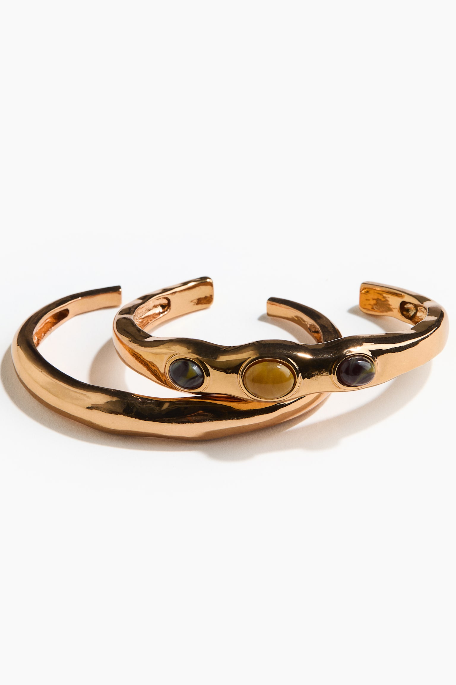 2-pack cuff bracelets - Gold-coloured - 2
