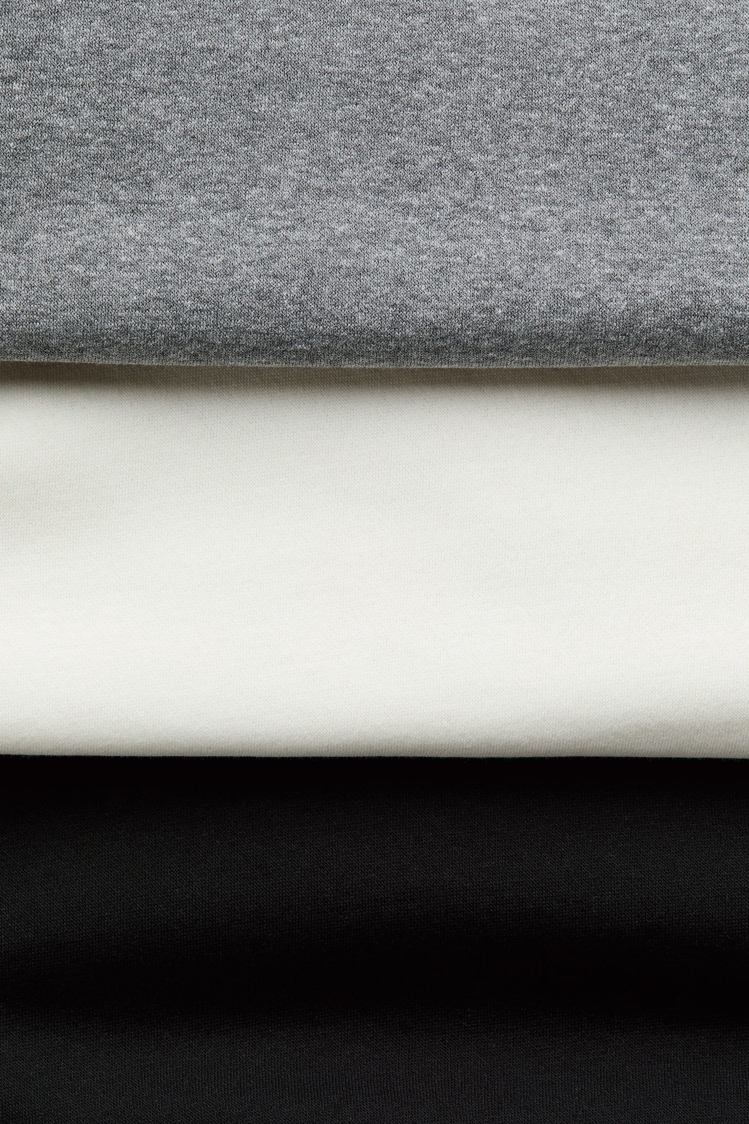 Детские толстовки H&M 3-Pack Brushed-Inside Sweatshirts, цвет: Чёрный / Кремовый — фото 2