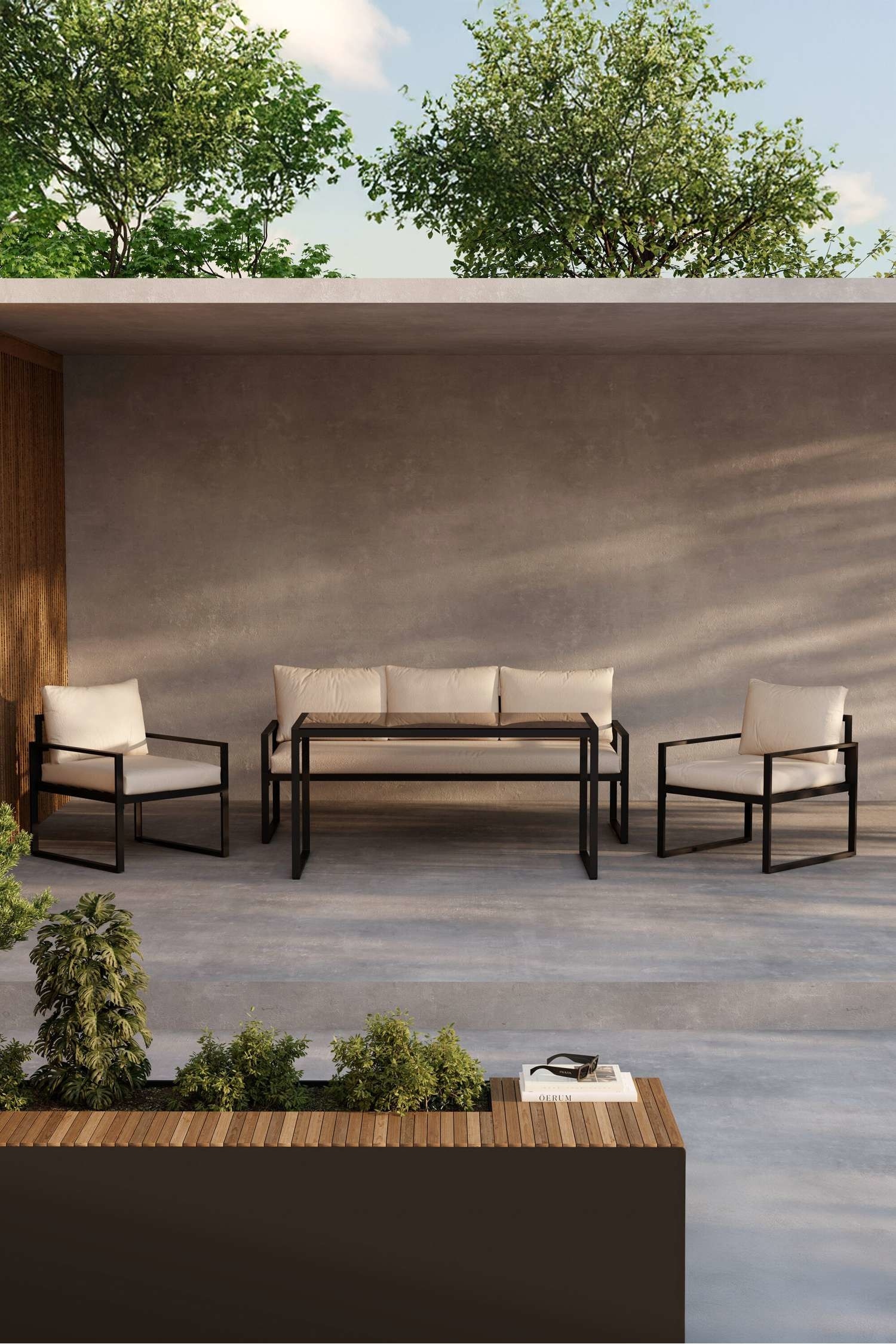 Catania Sofasæt - Stål, Sort