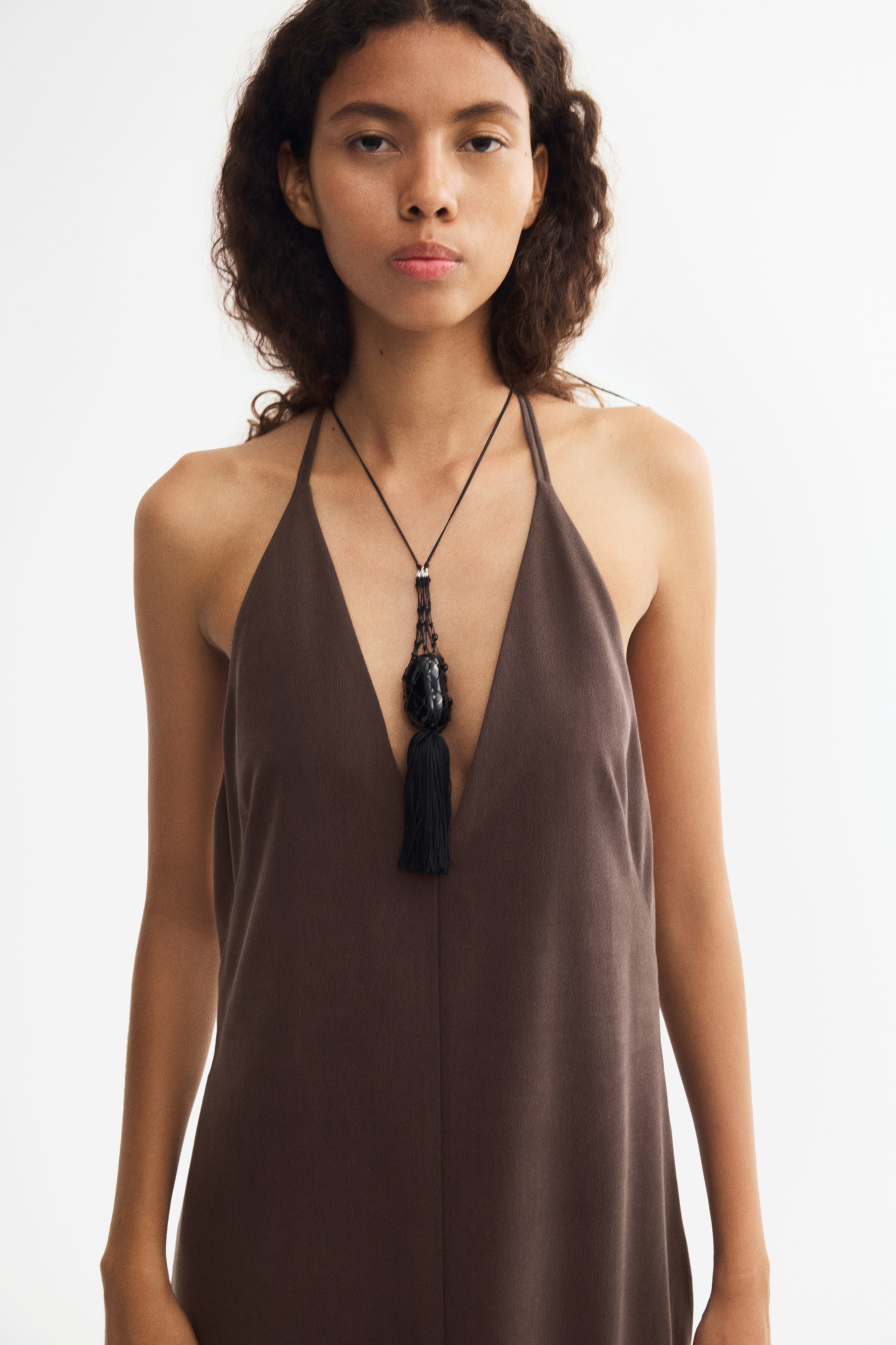 Robe à dos nu en crêpe