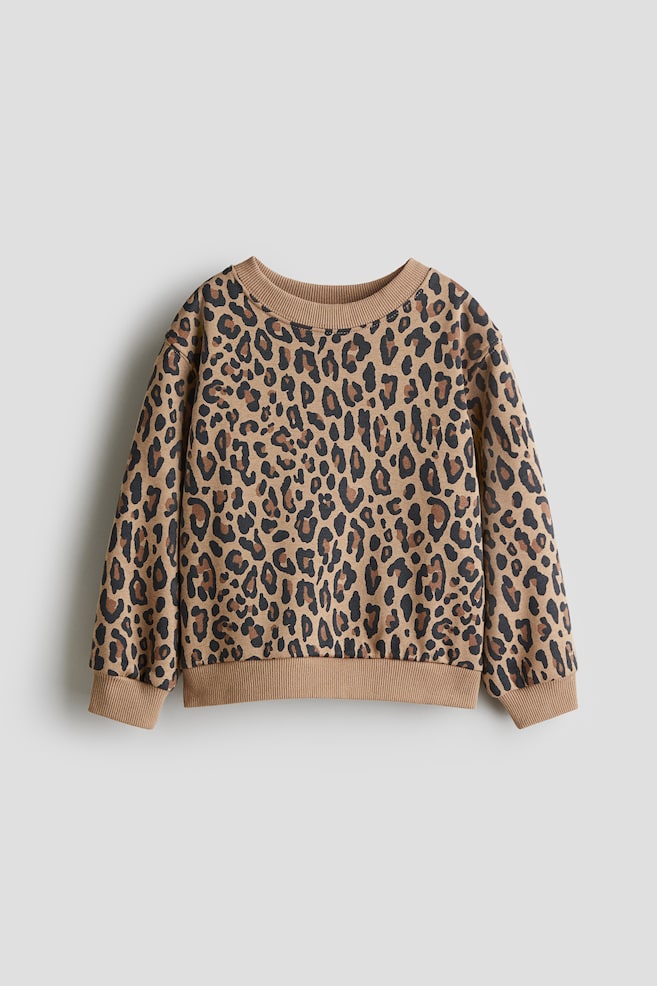 Printed Brushed-Inside Sweatshirt - Beige/leopard print/Light pink/floral/Light pink/unicorns - 1