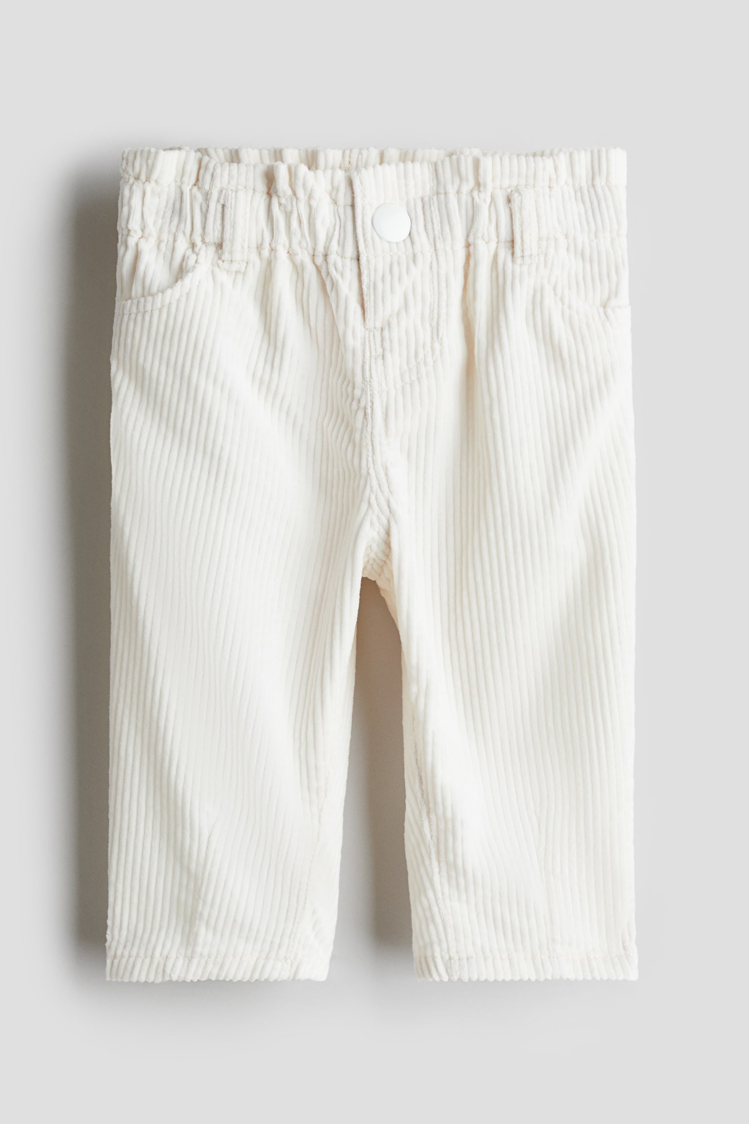 Cotton corduroy trousers - White/Beige - 1