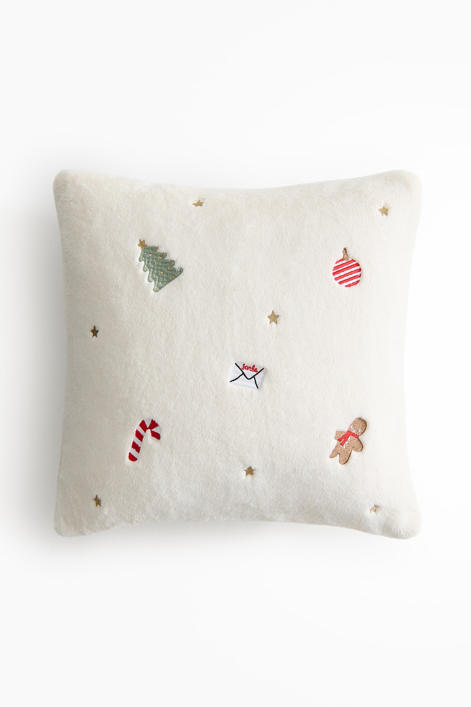 Funda de cojín con diseño bordado - Crema/Navidad