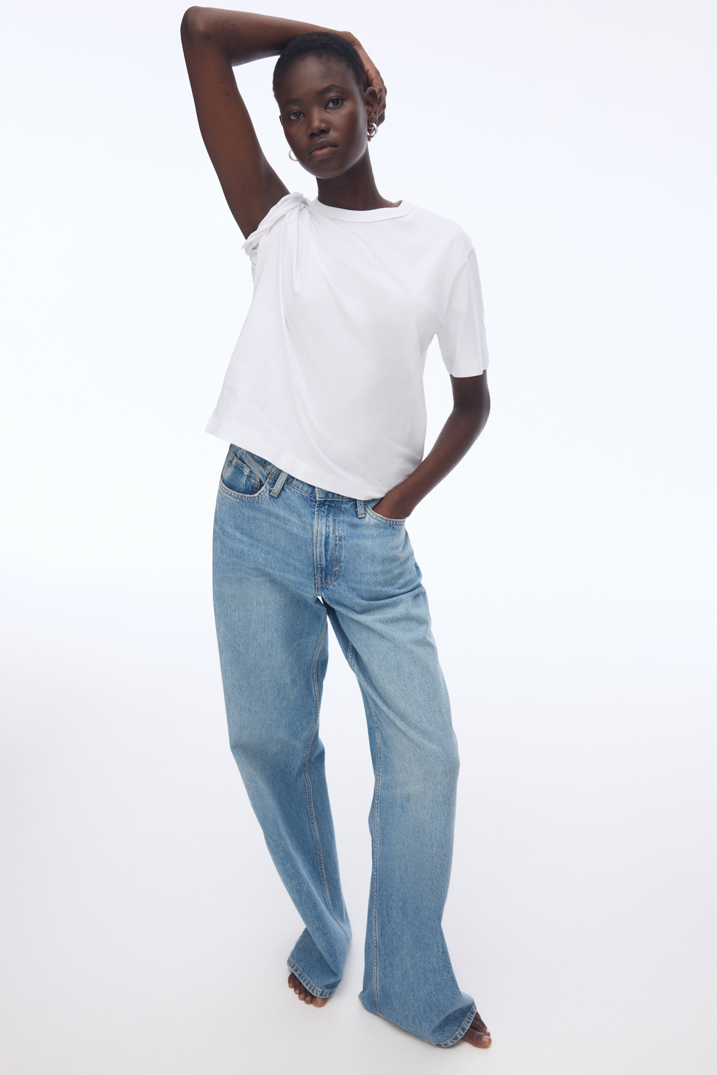 T-shirt - Bianco/Nero/Grigio mélange/Beige chiaro