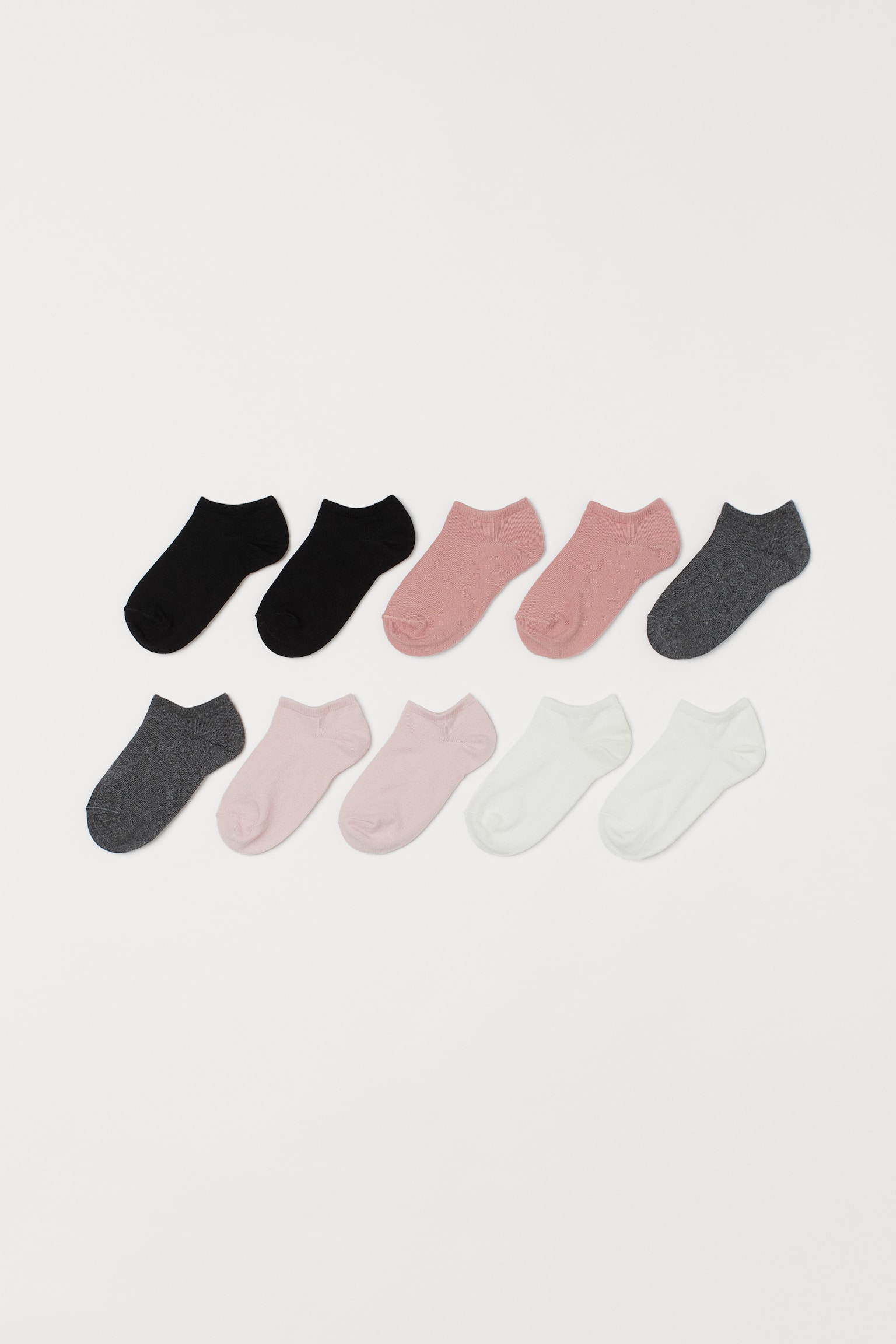 10-pack Sneaker Socks - Black/Pink/Pink/Purple/Yellow/Pink/Beige/Grey marle - 1