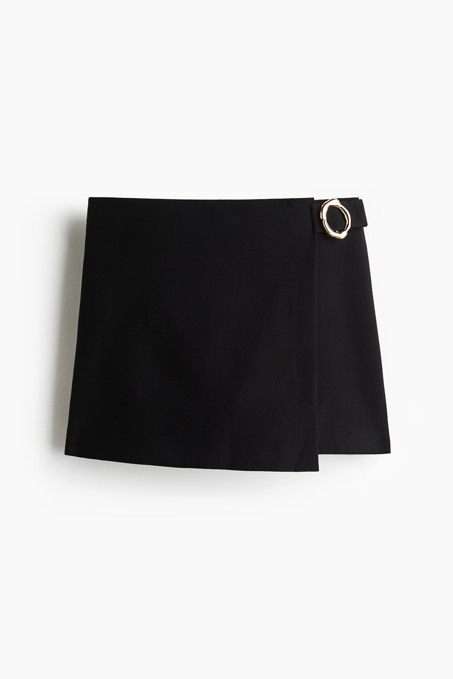 Женская юбка-шорты H&M Metal-Detail Wrap Skort, цвет: Чёрный — фото 1