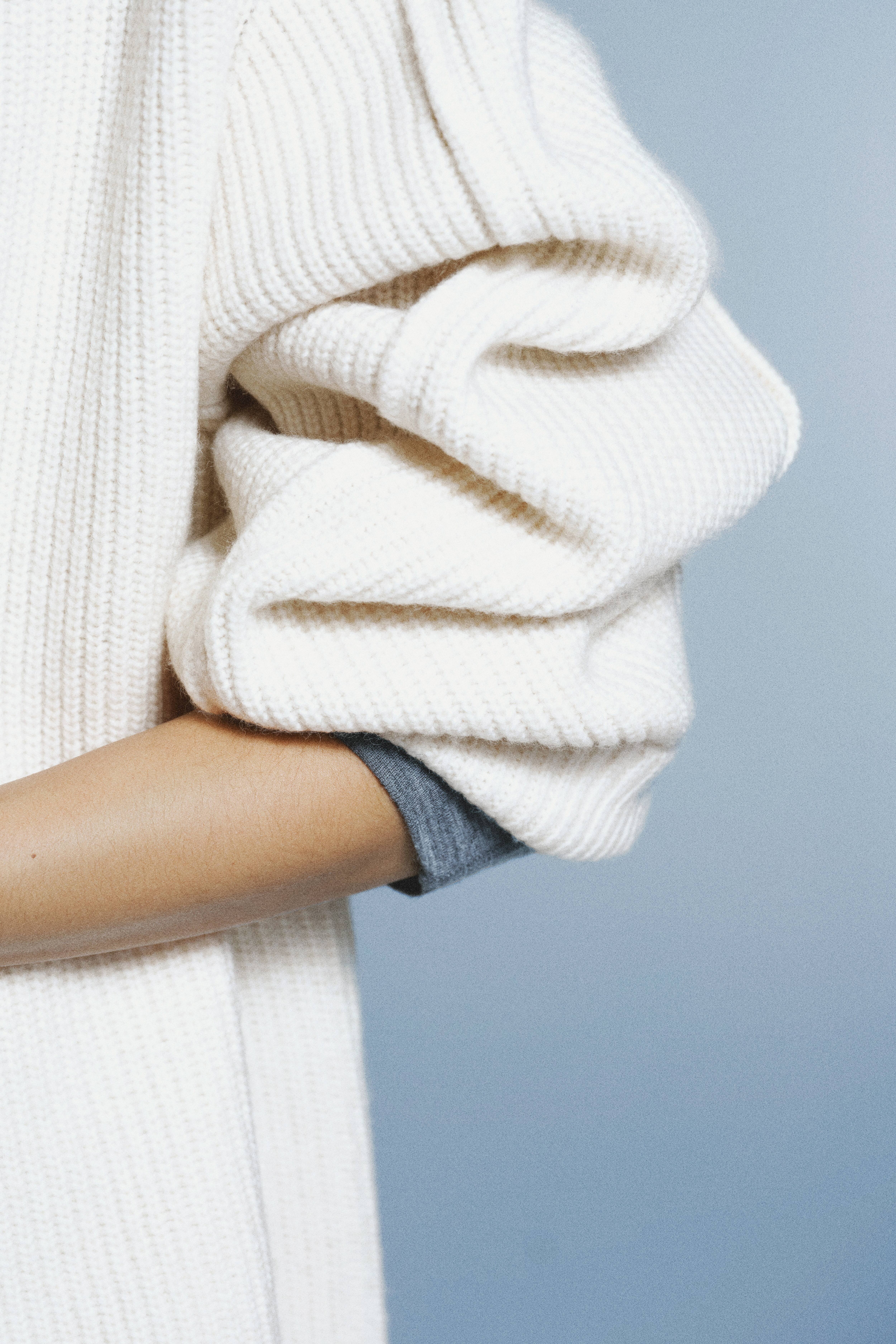 Rib-Knit Mock Turtleneck Sweater