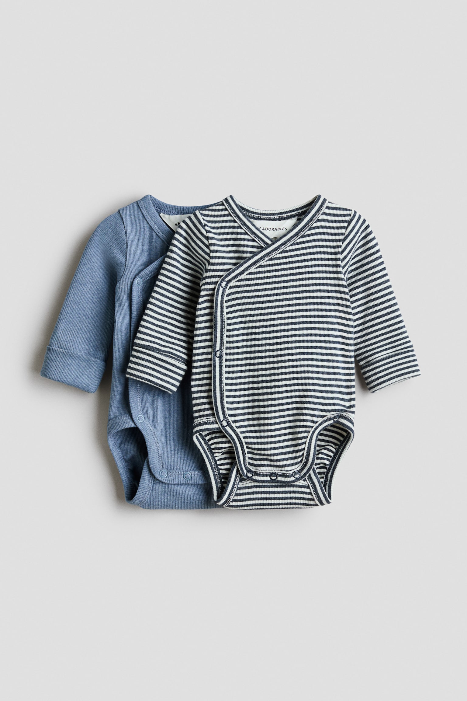 2-pack room-to-grow bodysuits - Light blue/Striped/Dusty pink/Striped/Beige/Light beige/Light purple/Floral - 1