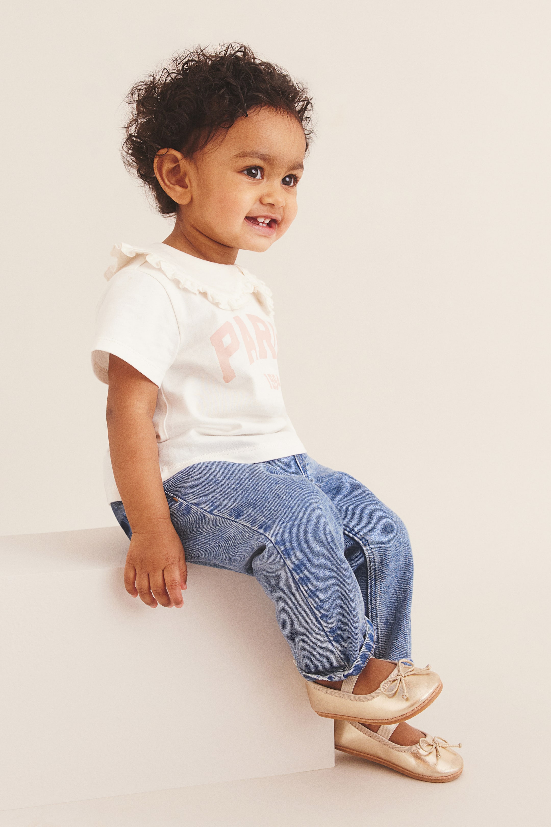 Collared cotton top - White/Paris - Kids | H&M GB 1