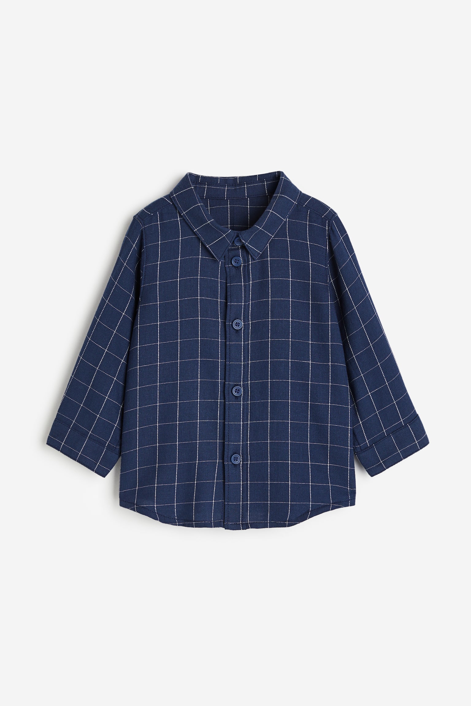 Cotton shirt - Dark blue/Checked - 1