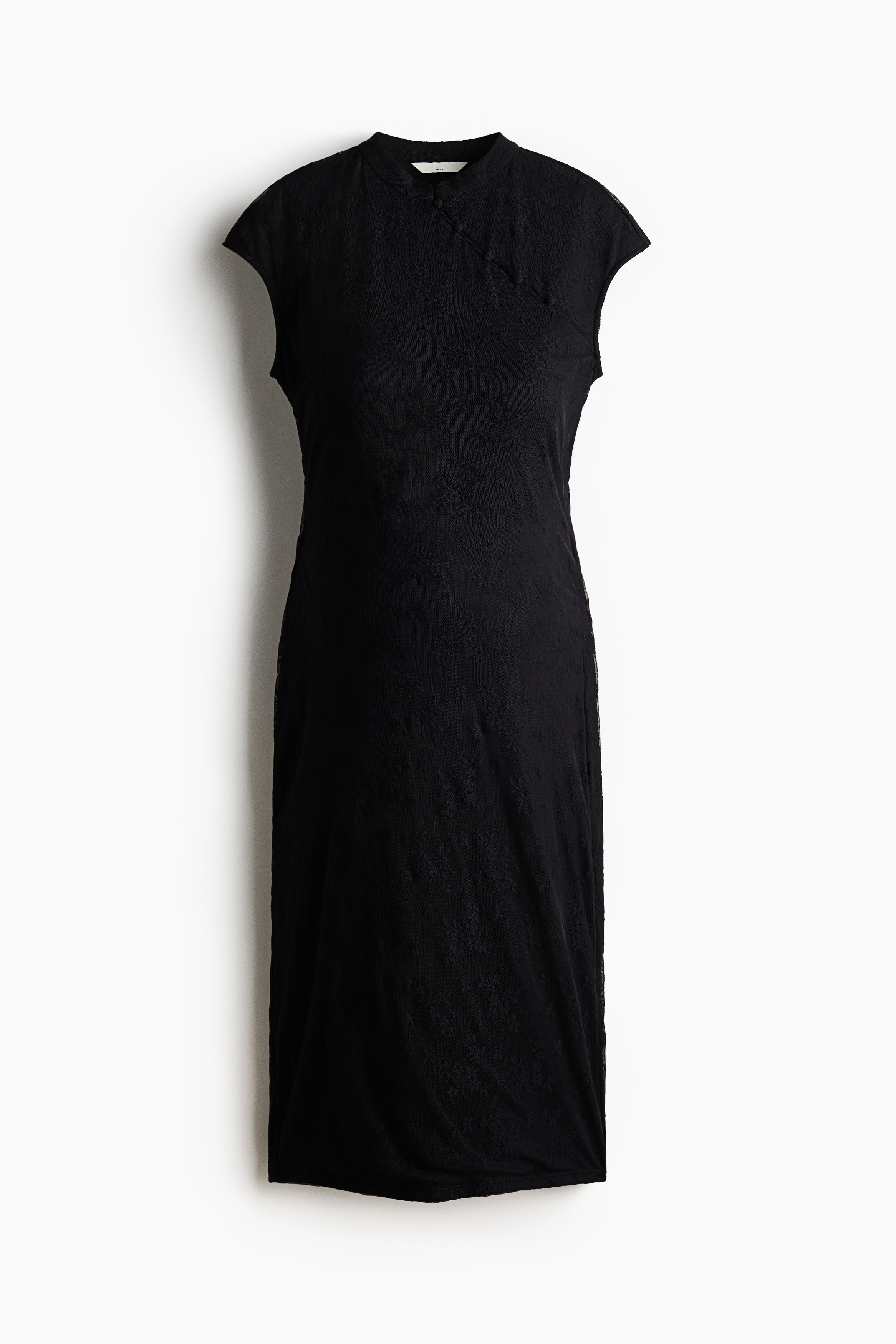 MAMA Button-detail lace dress