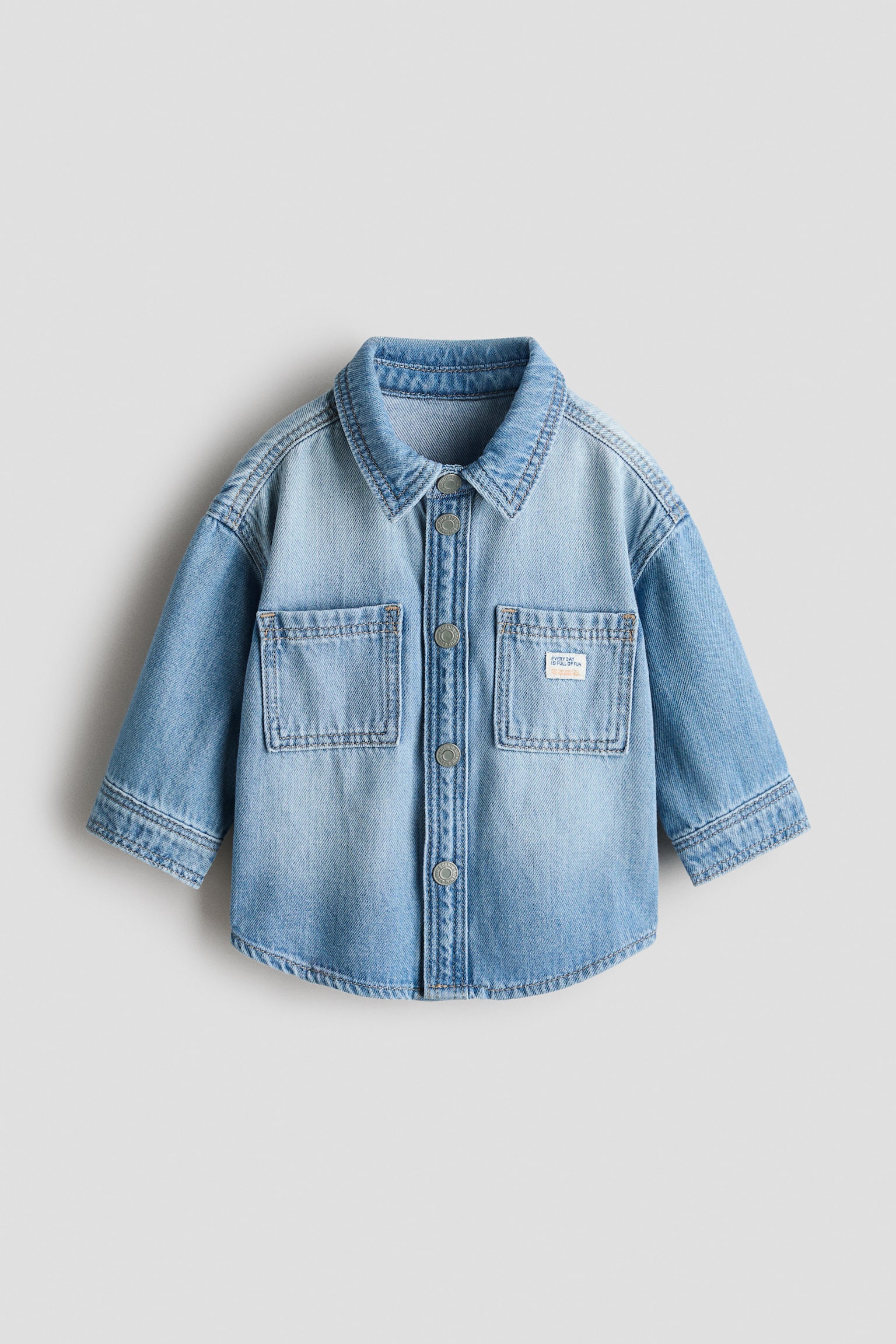 Cotton Denim Overshirt - Denim blue