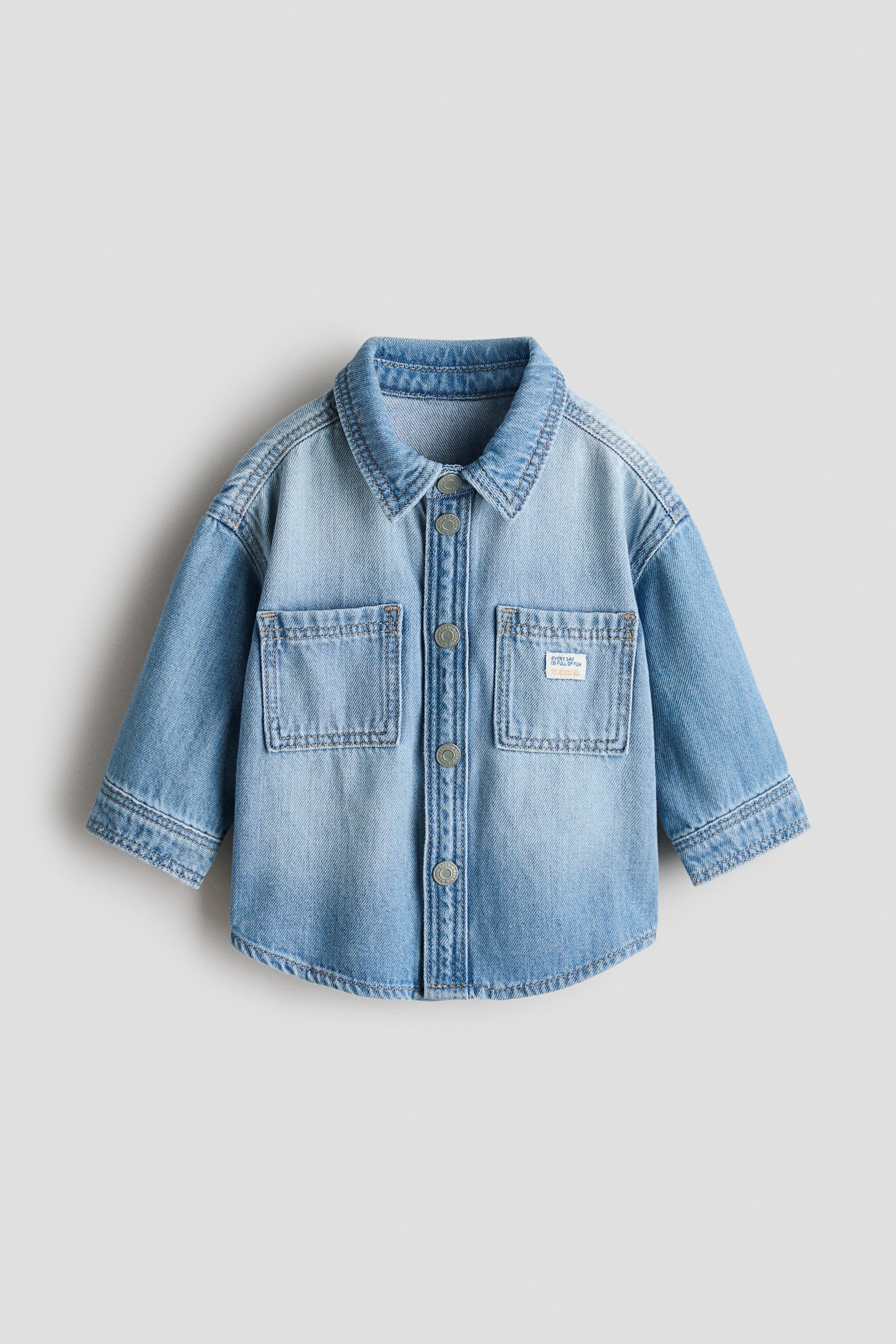 View larger image: Cotton Denim Overshirt - Denim blue - Kids | H&M US 1