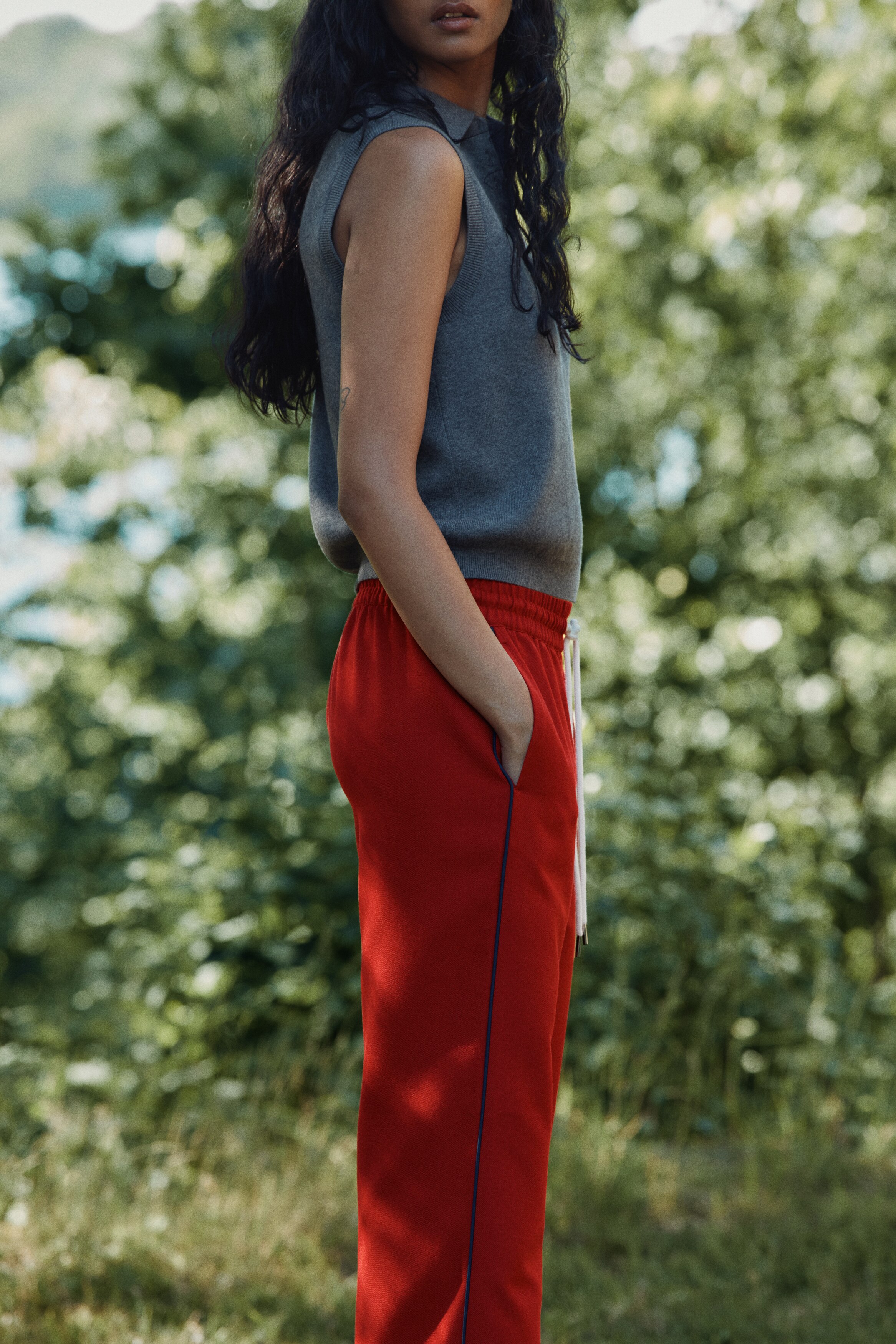 Wide drawstring trousers