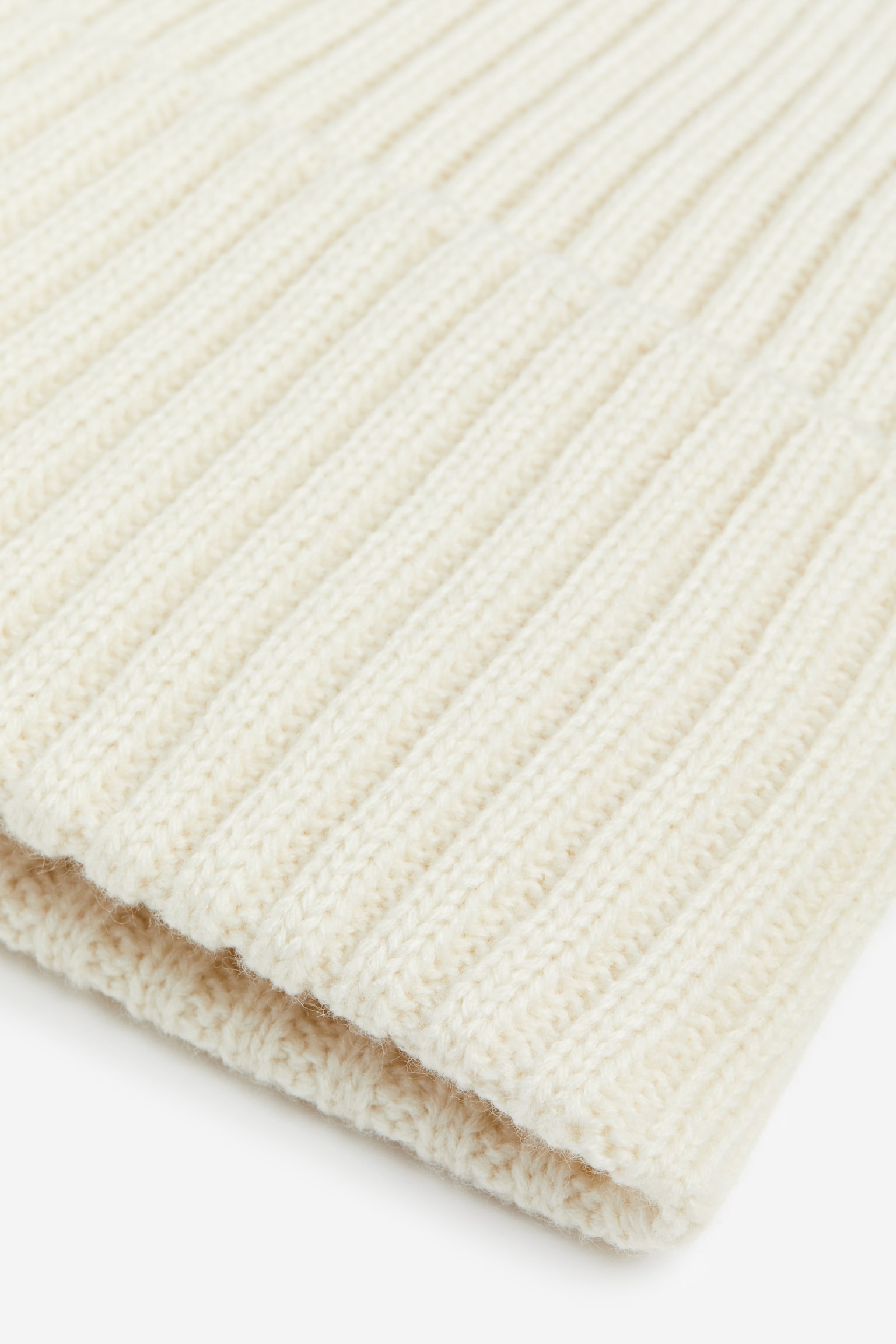 Rib Knit Beanie - Natural white/Black/Light grey - 2