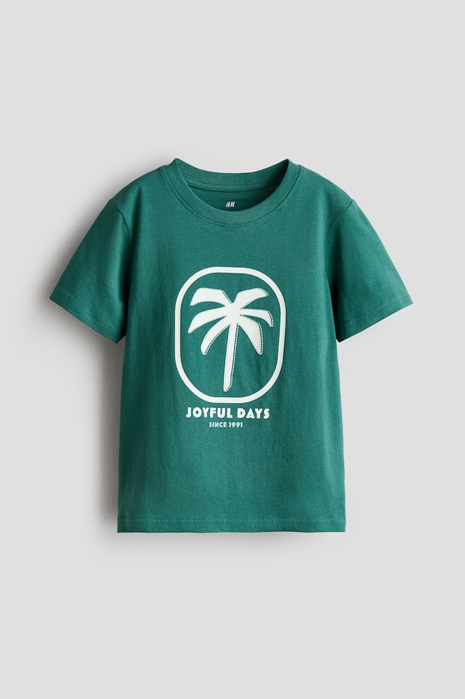 Printed cotton T-shirt - Green/Palm tree/Dark green/Crocodiles/Grey/Dino Crew/Grey marl/Street Snacks/Dark green/Venice/Red/Brooklyn/Cream/NASA/White/Striped/Cream/NASA/Cream/Dinosaur/Light beige/Dinosaurs/Red/Miami/Navy blue/Tigers/Light grey marl/SOHO - 1