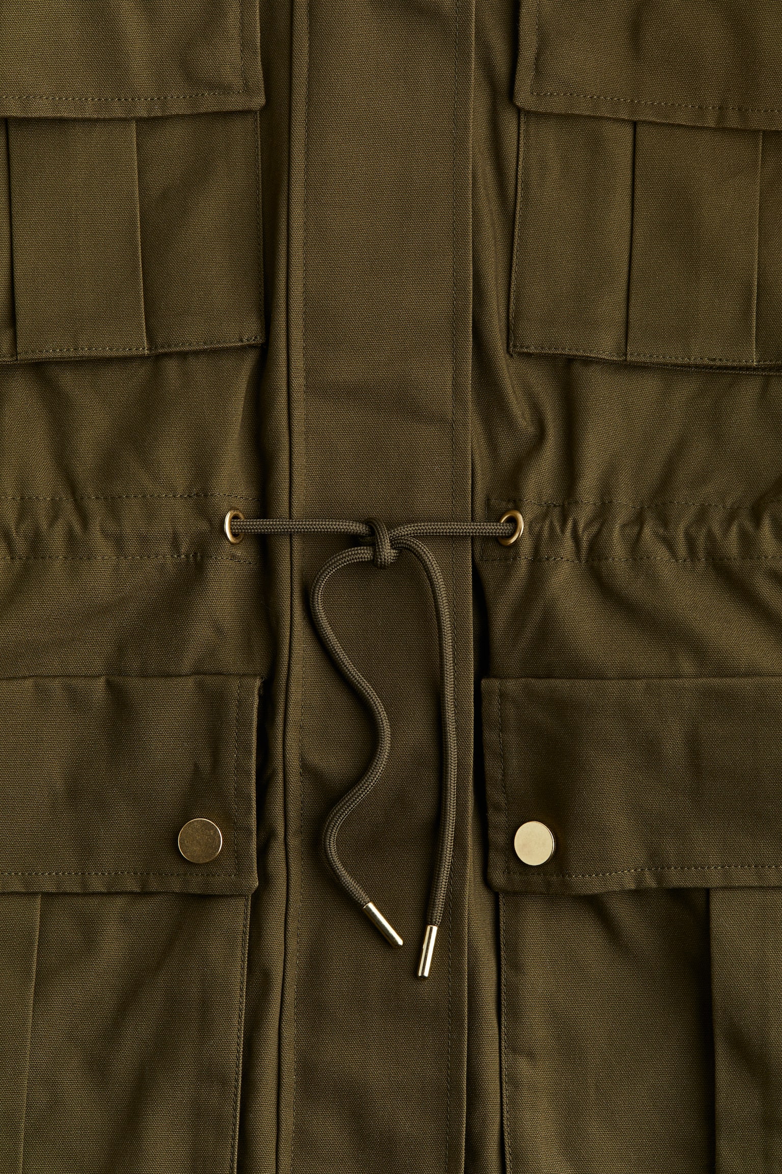 Oversized cargo jacket - Dark khaki green - 4