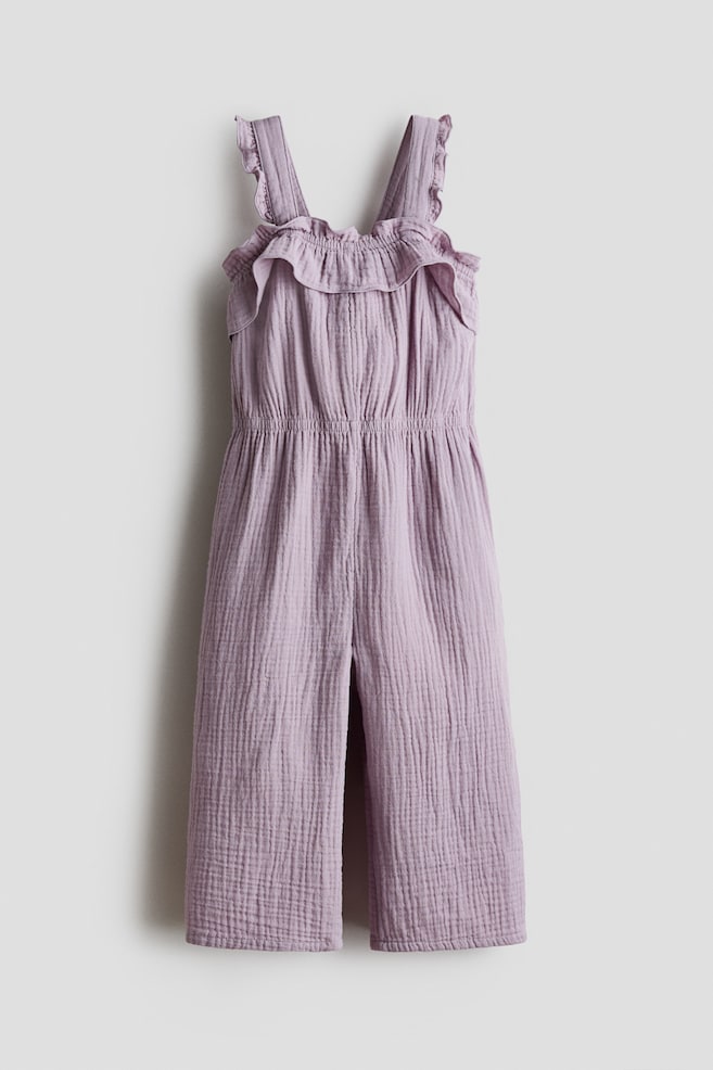 Jumpsuit aus Baumwollmusselin - Lila - 1