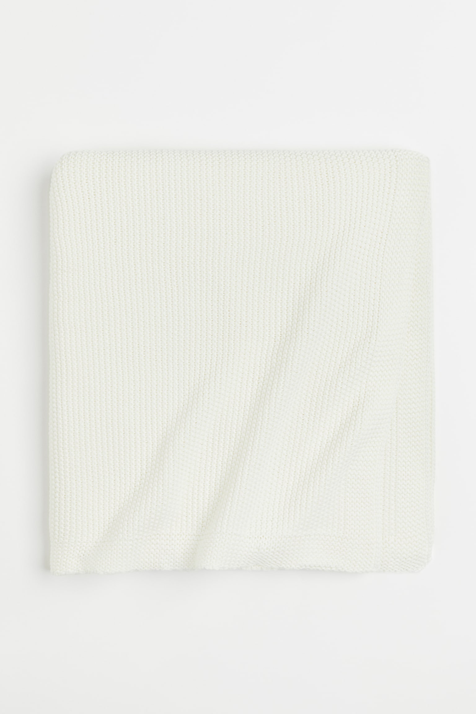 Moss-stitched cotton blanket - White/Light green/Light dusty mole - 3