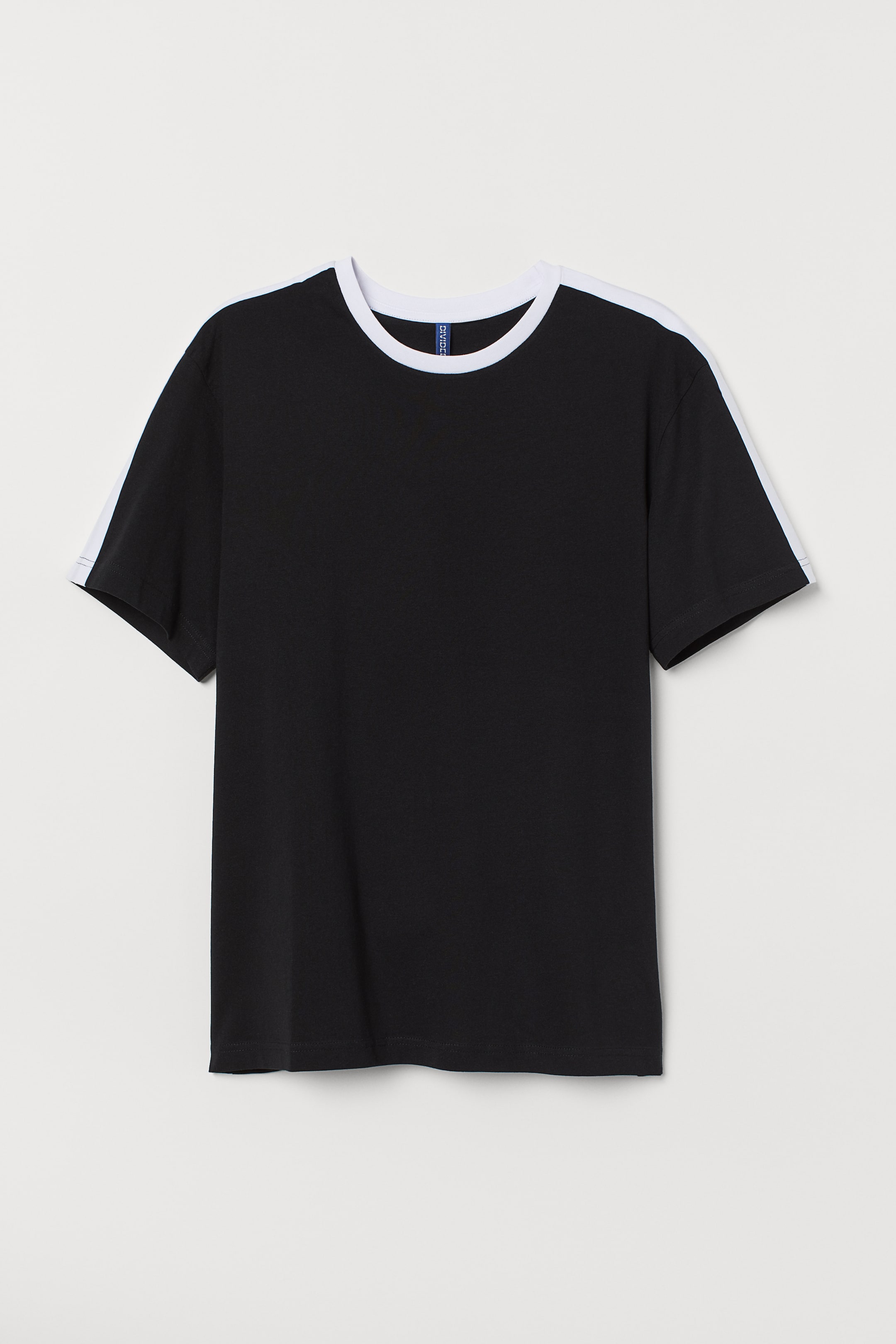 Se større billede: T-shirt med striber - Sort - HERRE | H&M DK 1