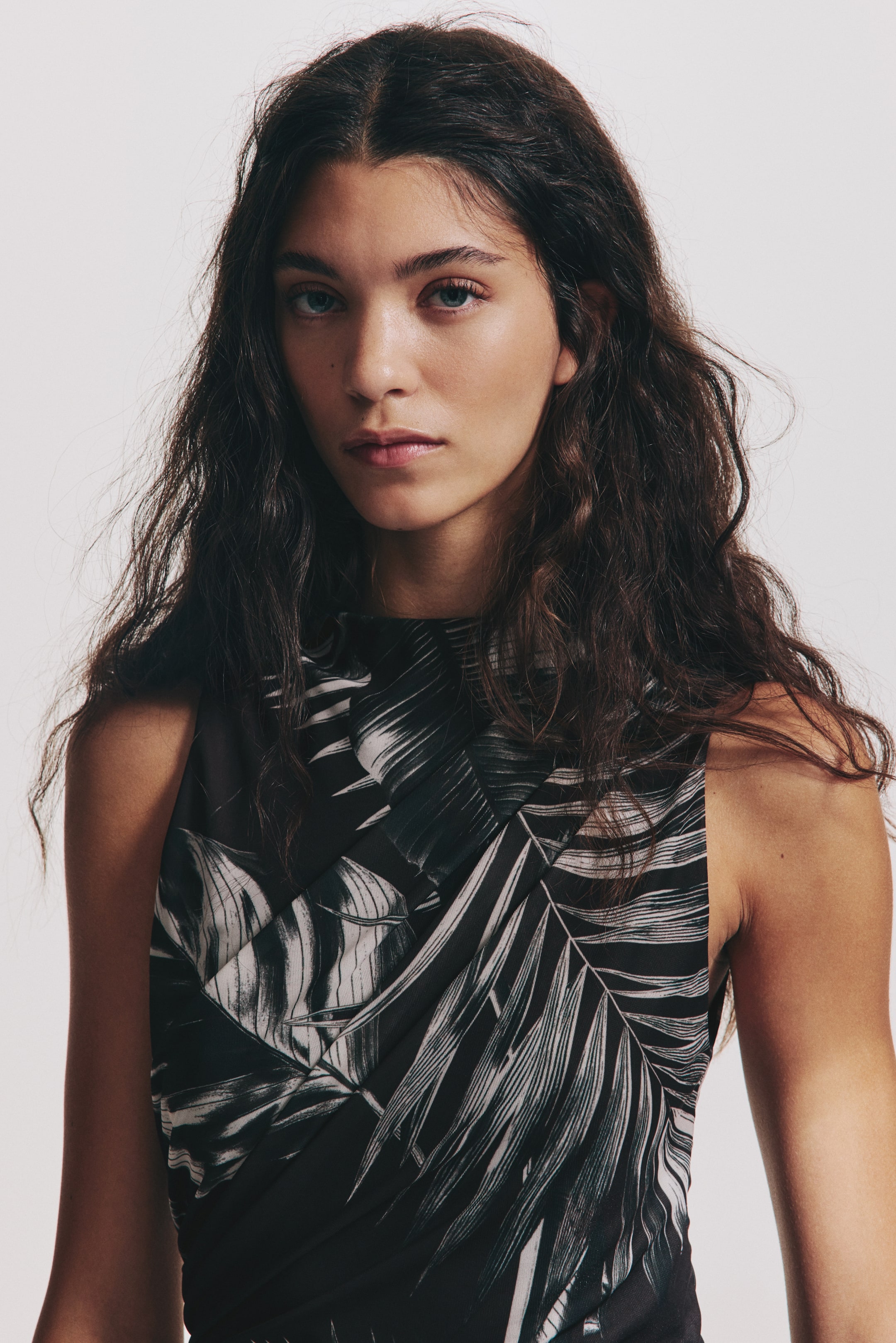 View larger image: Draped Midi Dress - Black/patterned - Ladies | H&M US 3