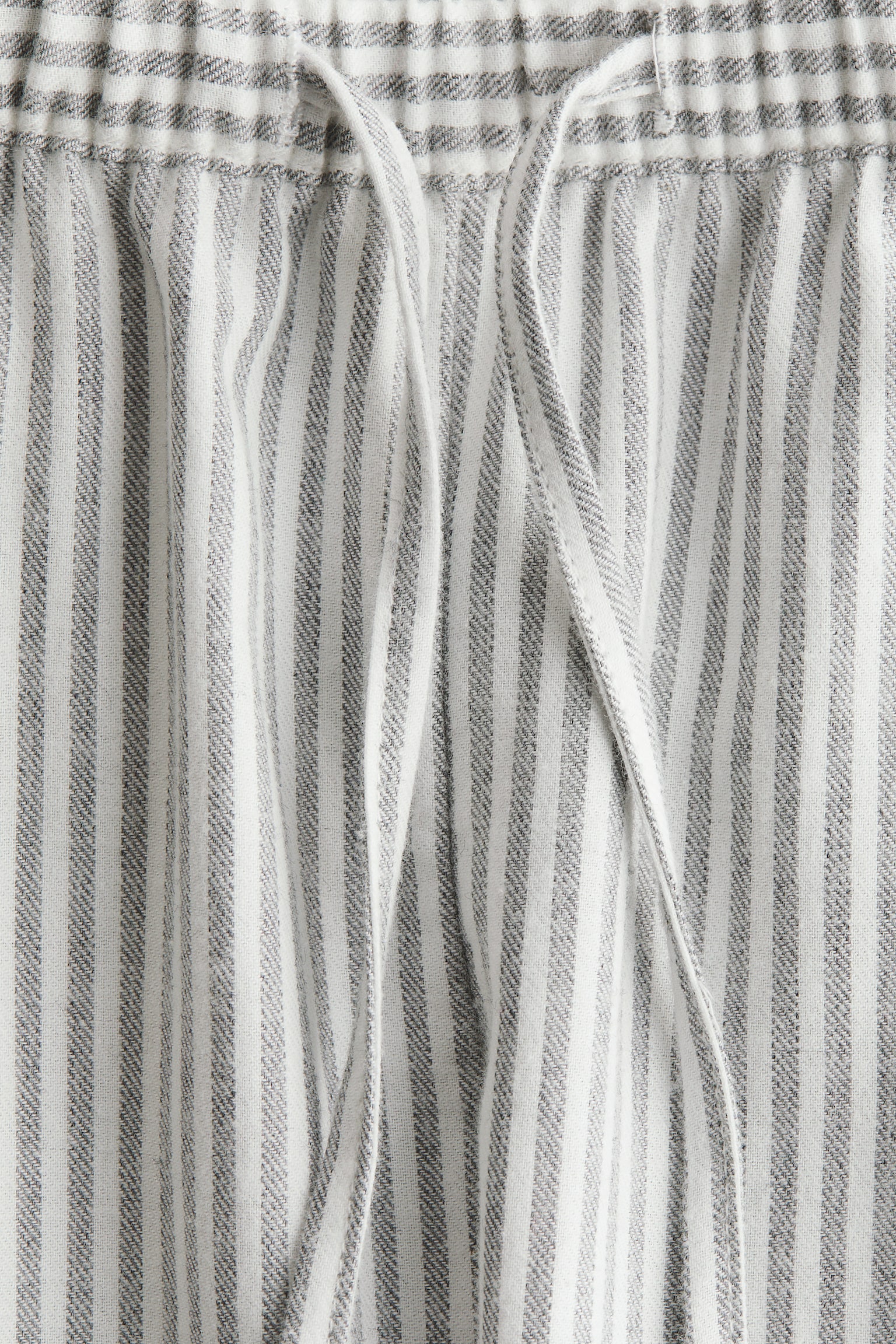 MAMA Flanelowe spodnie piżamowe - Biały/Szare paski/Biały/Czarna krata - 2