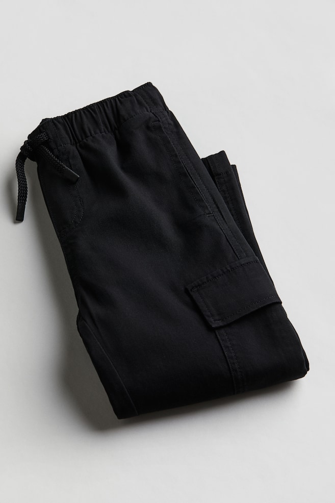 Twill cargo trousers - Black/Dark khaki green - 2