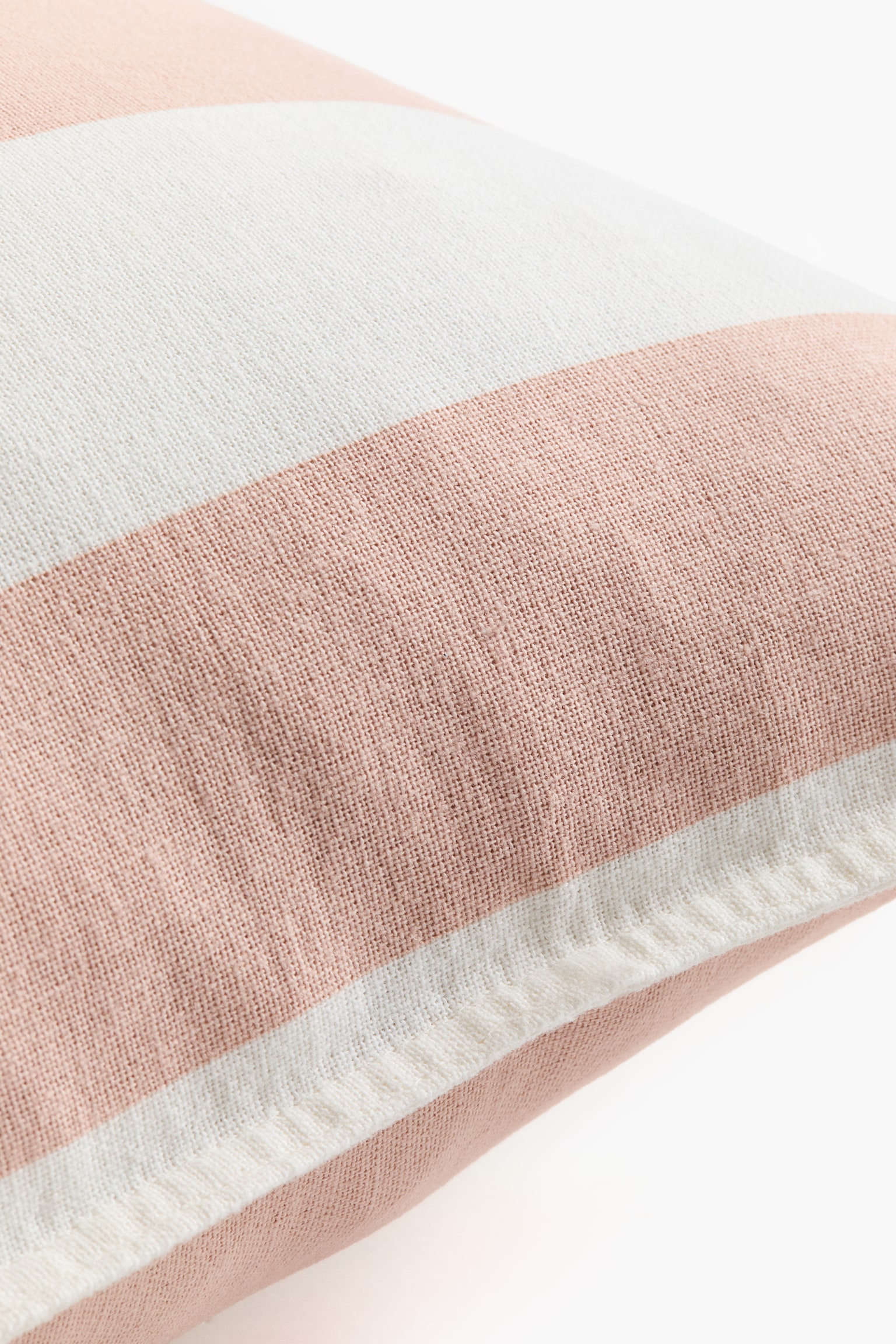 Linen-blend cushion cover - Light dusty pink/Striped/Dark olive green/Striped/Beige/Striped/Dark brown/Striped/Light dusty blue/Striped - 4