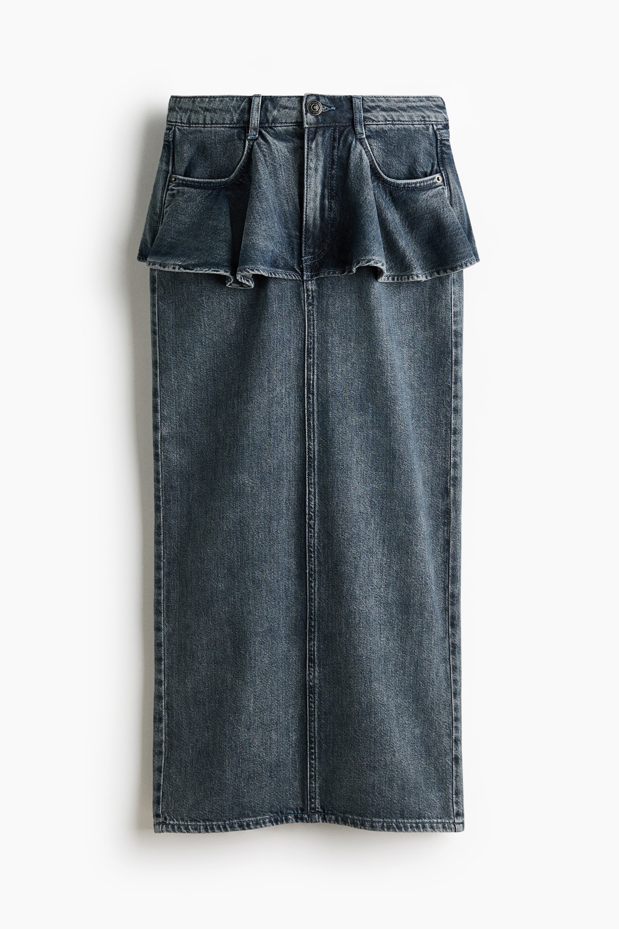 Flounced Denim Skirt