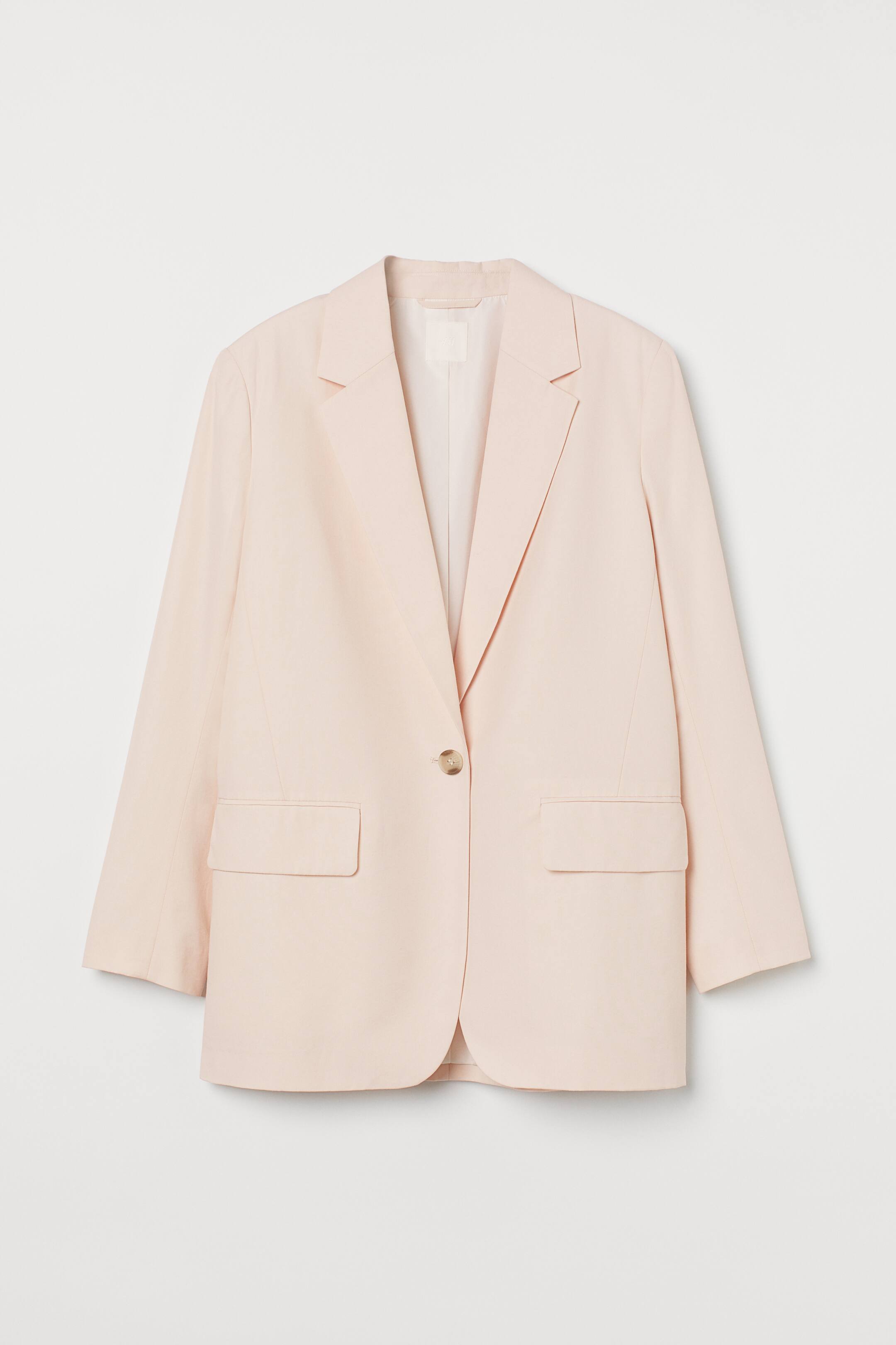 Oversized jacket - Long sleeve - Regular length - Light powder pink ...