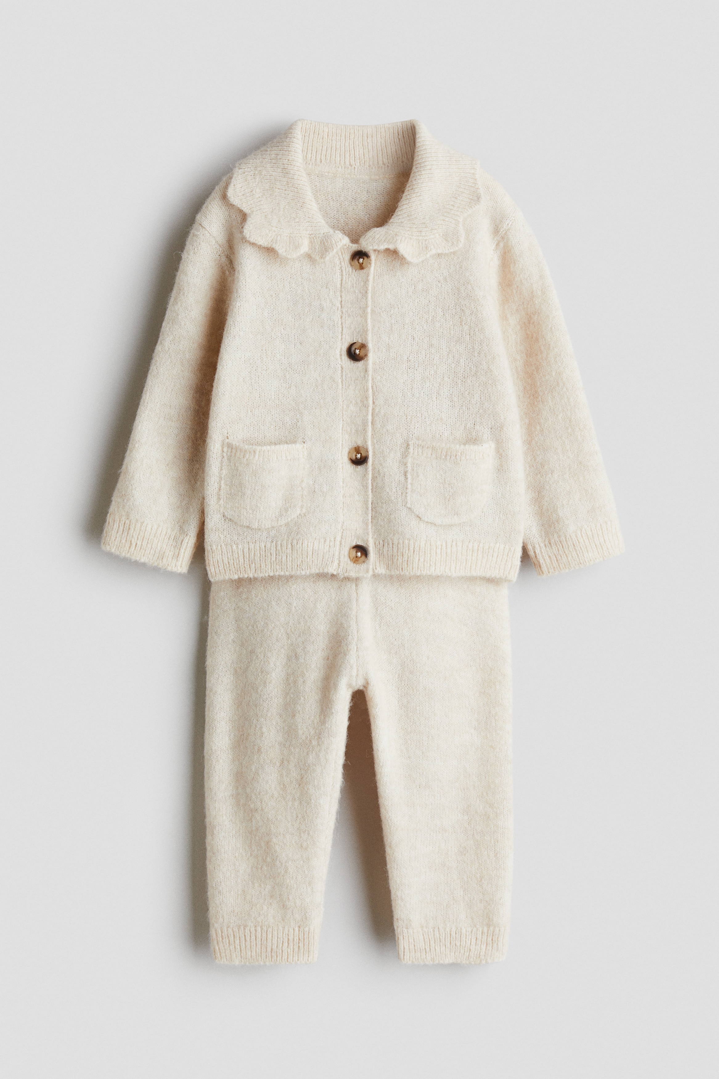 Cardigan Fille H&M Ivoire - Taille 10-12 Ans - Tricot élégant Avec Poches