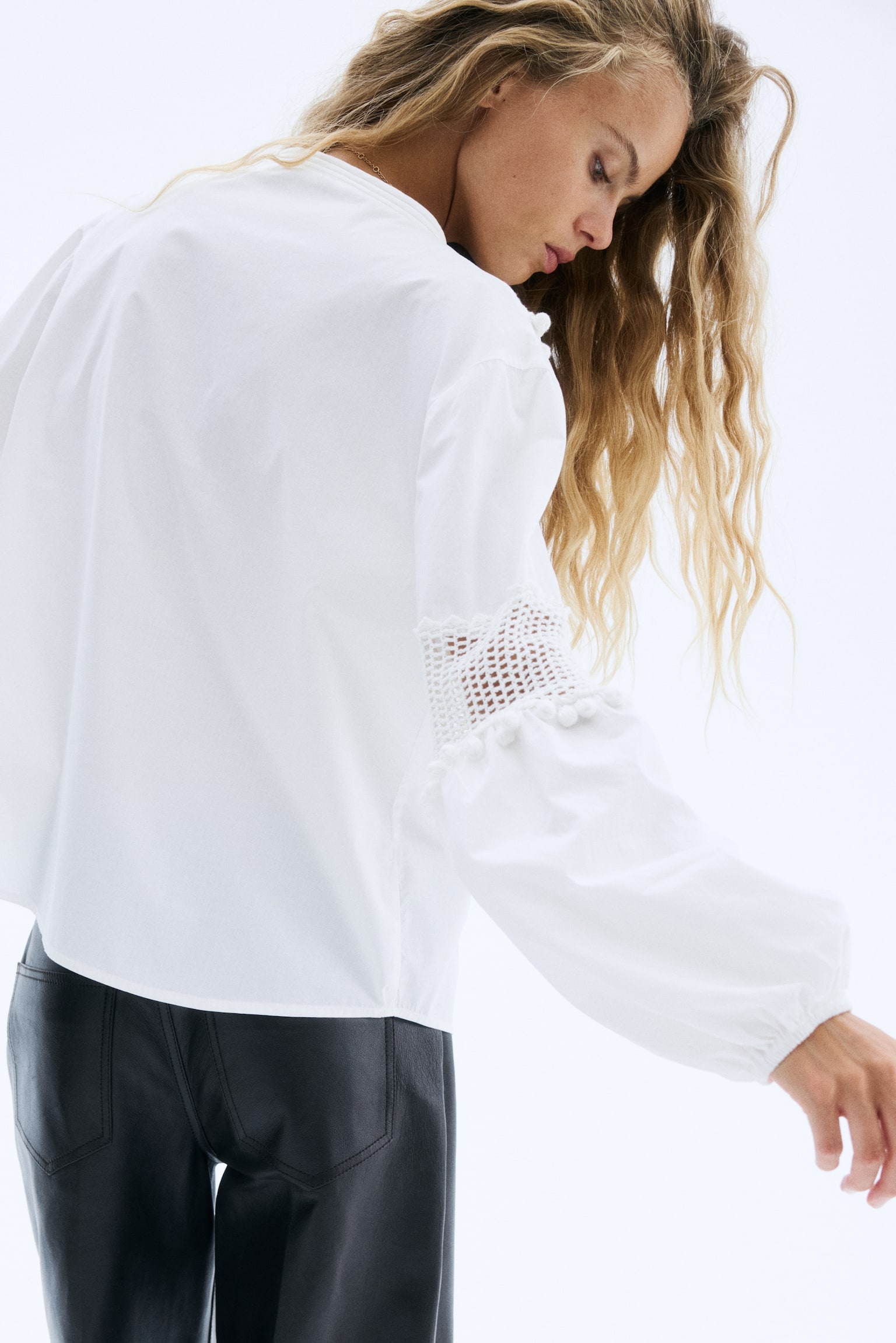 Poplin Bluz - Beyaz - 6